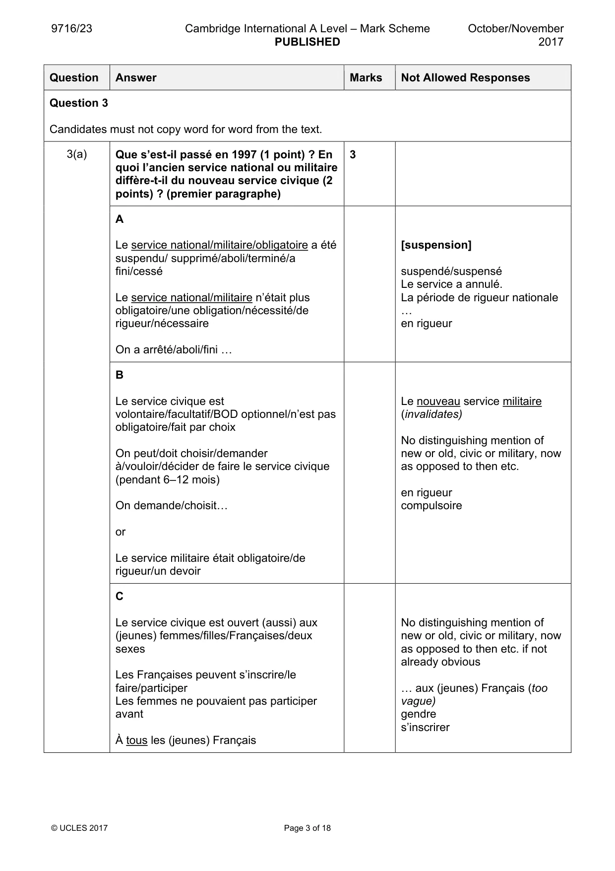 Mark scheme, page 3 of 18