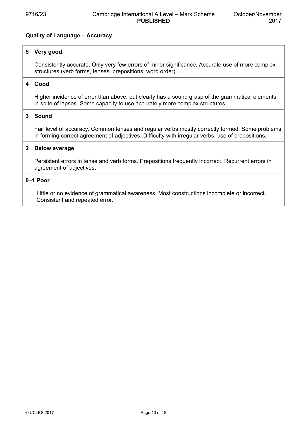 Mark scheme, page 13 of 18