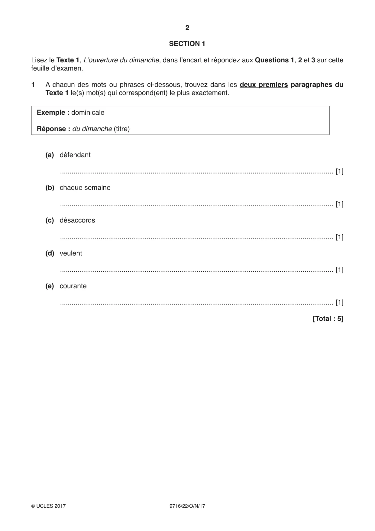 Cambridge A Level French (A Level only) 9716 2017 Oct/Nov Paper 2 · Variant 2 question paper, page 2 of 12