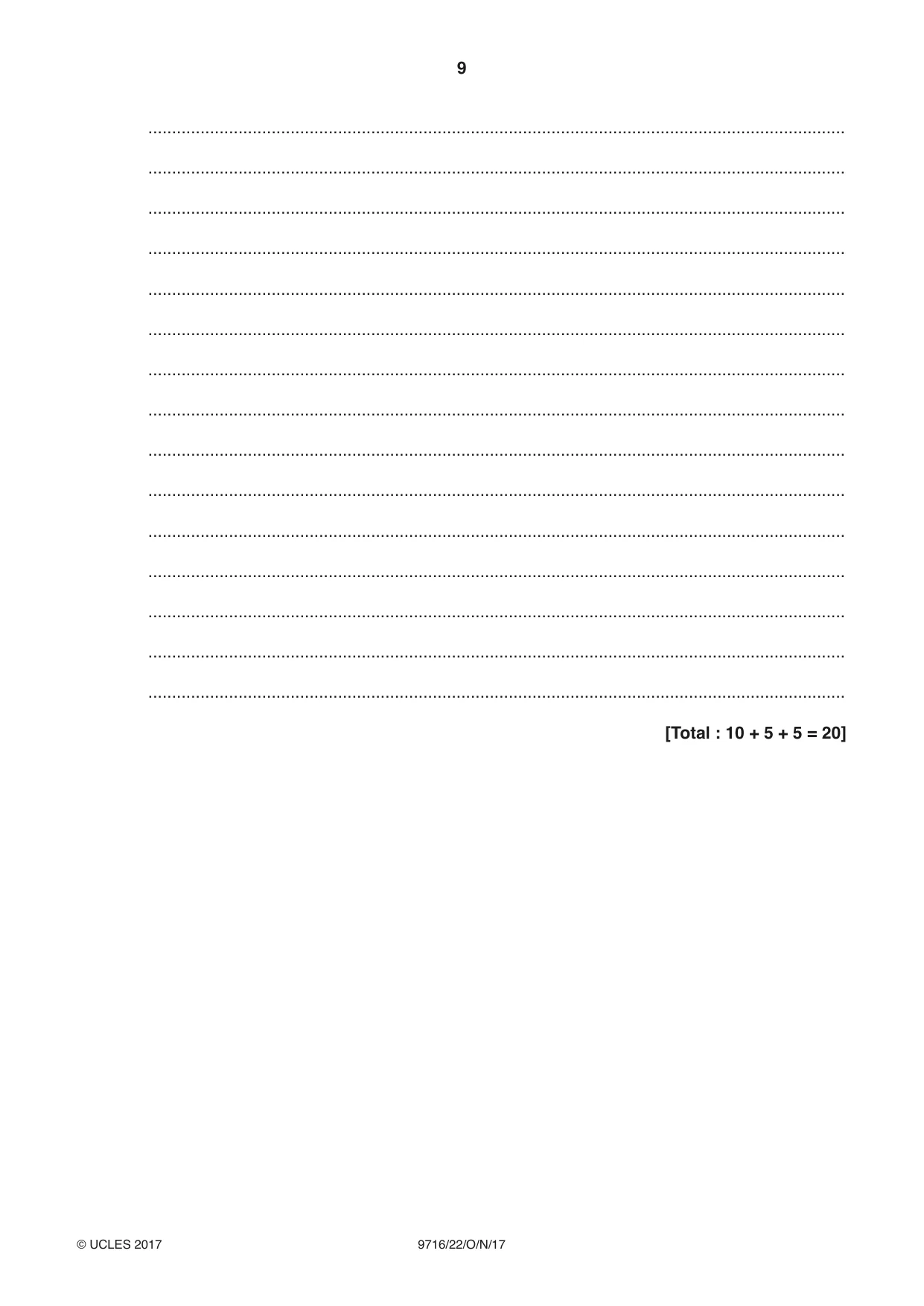Cambridge A Level French (A Level only) 9716 2017 Oct/Nov Paper 2 · Variant 2 question paper, page 9 of 12