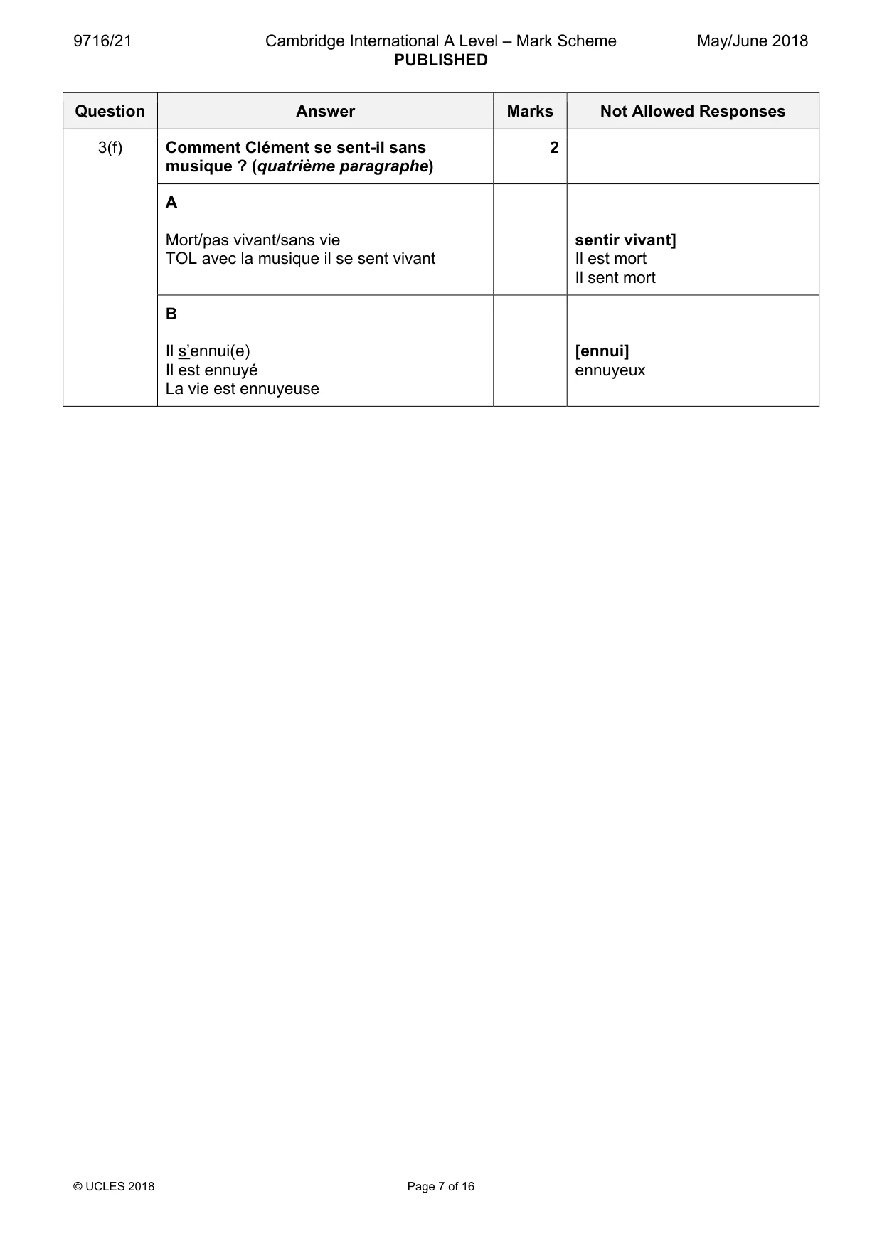 Mark scheme, page 7 of 16