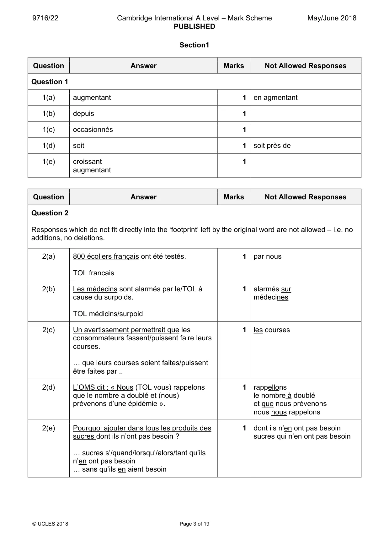 Mark scheme, page 3 of 19
