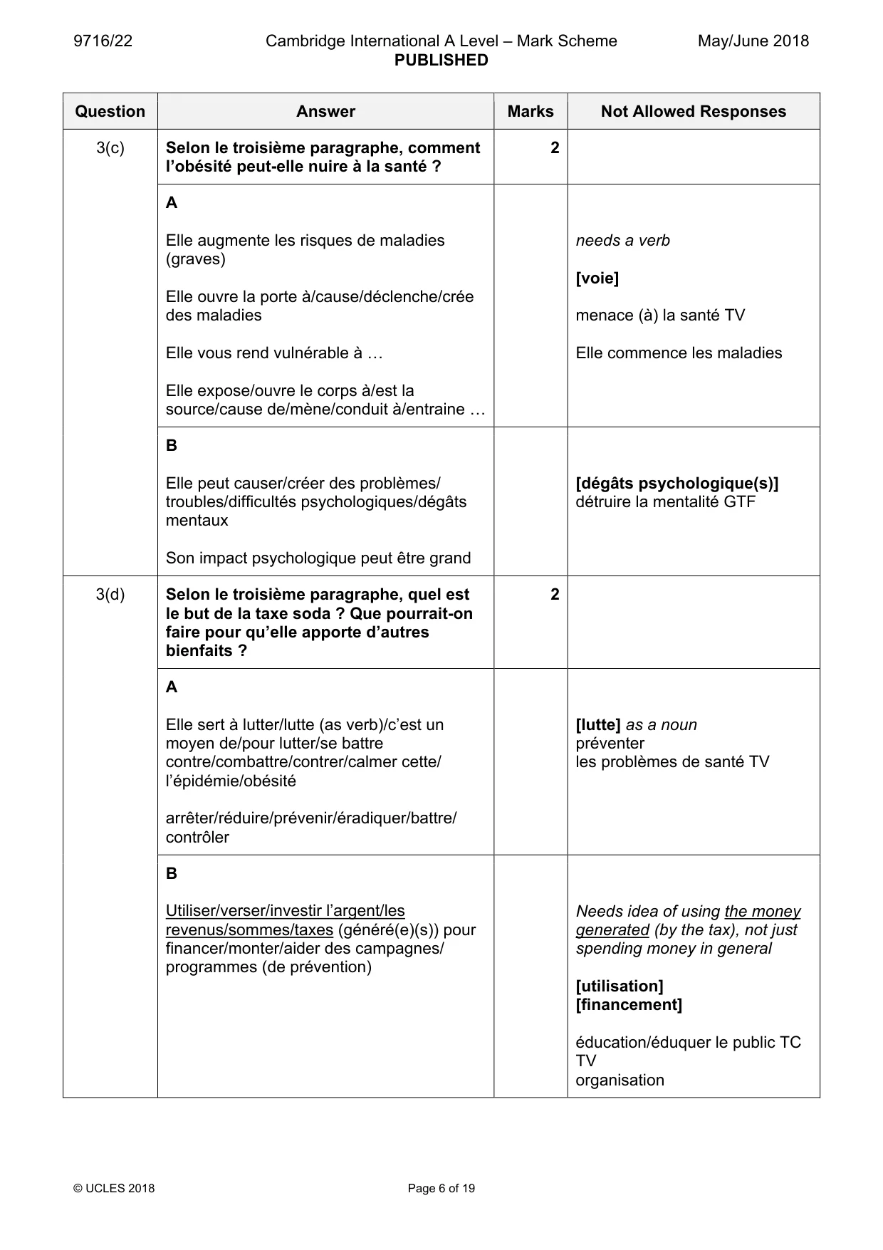 Mark scheme, page 6 of 19