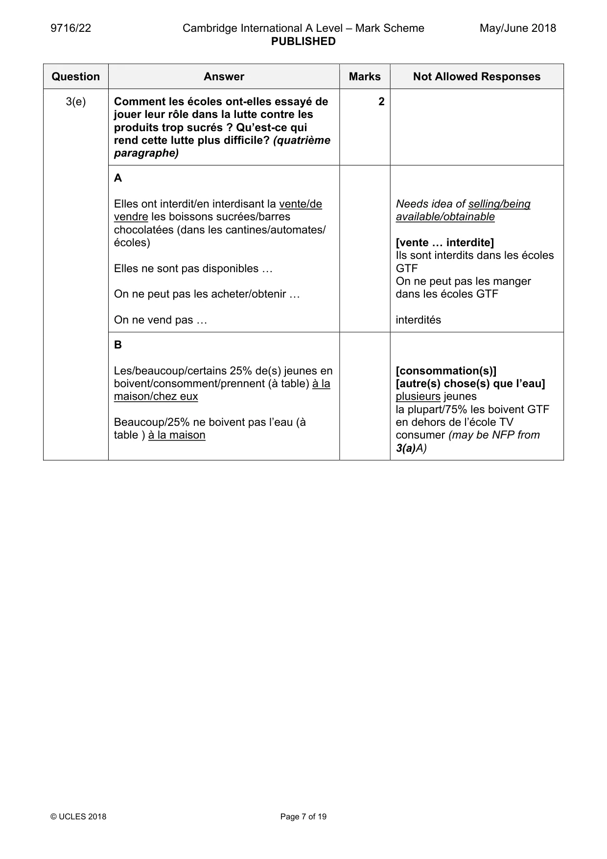 Mark scheme, page 7 of 19