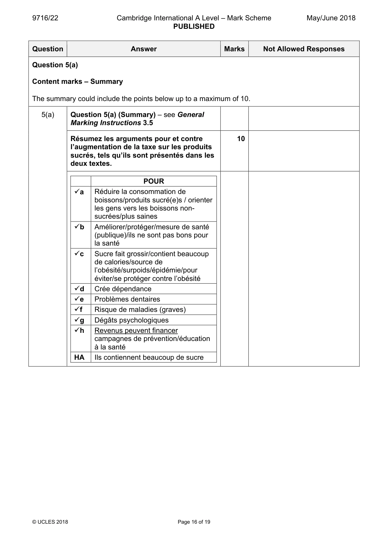 Mark scheme, page 16 of 19