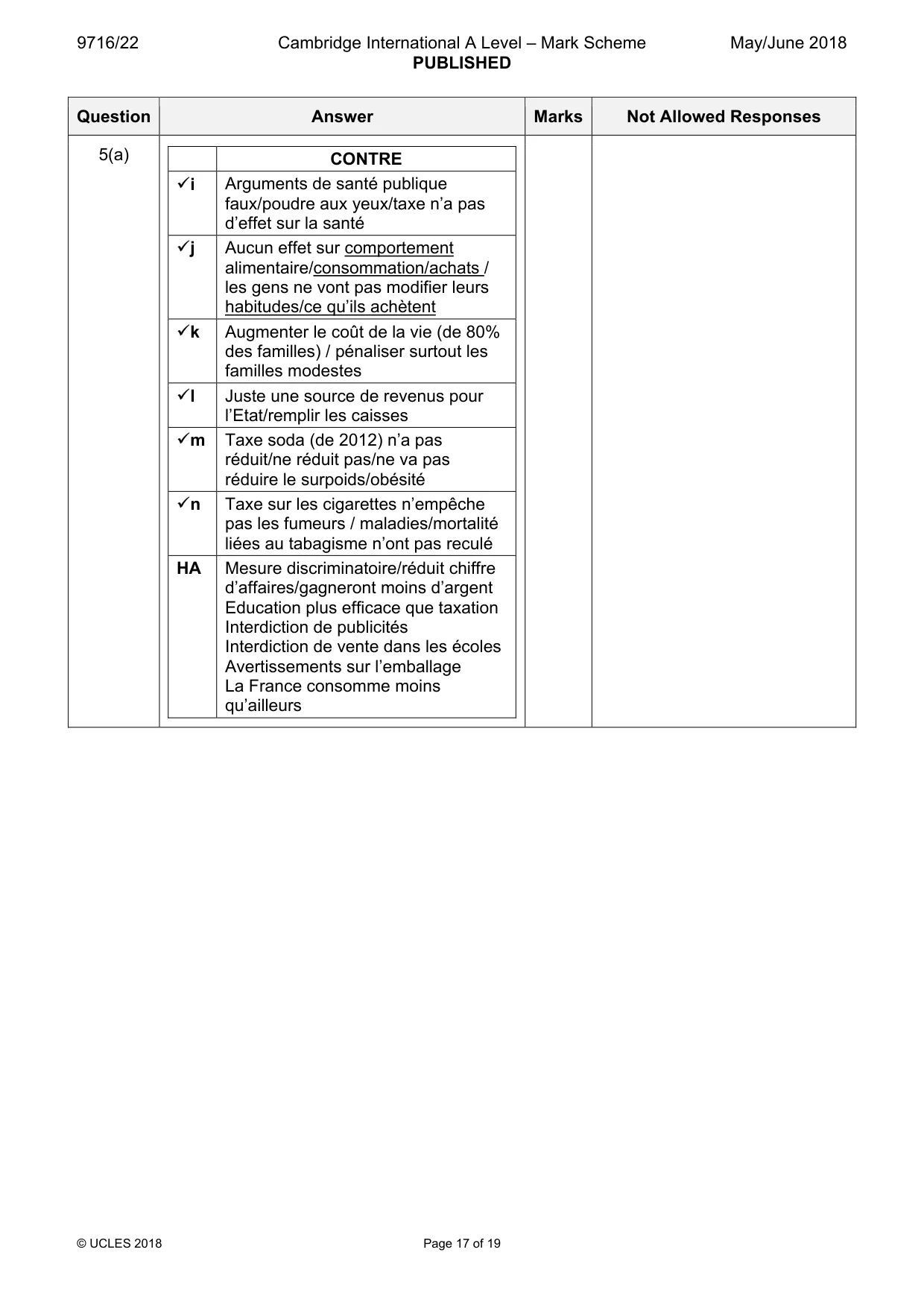 Mark scheme, page 17 of 19