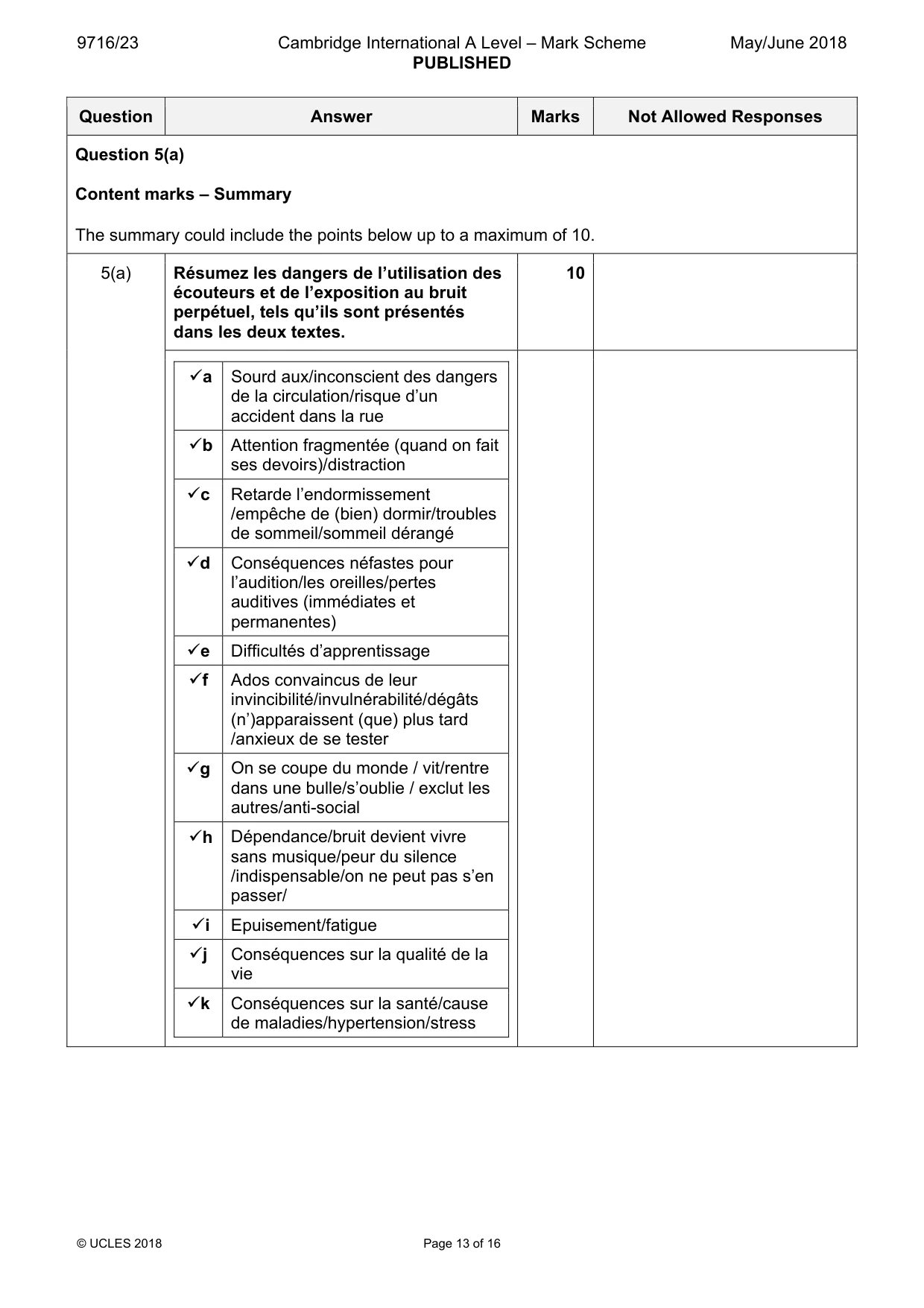 Mark scheme, page 13 of 16