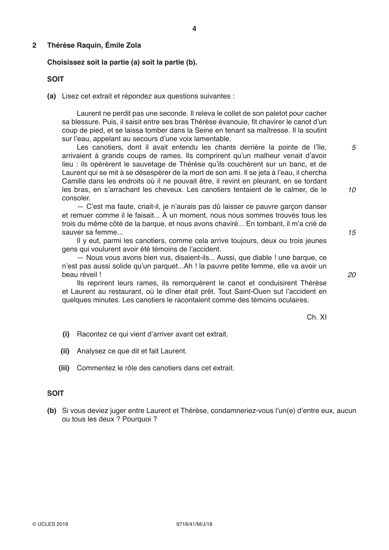 Cambridge A Level French (A Level only) 9716 2018 May/June Paper 4 · Variant 1 question paper, page 4 of 12
