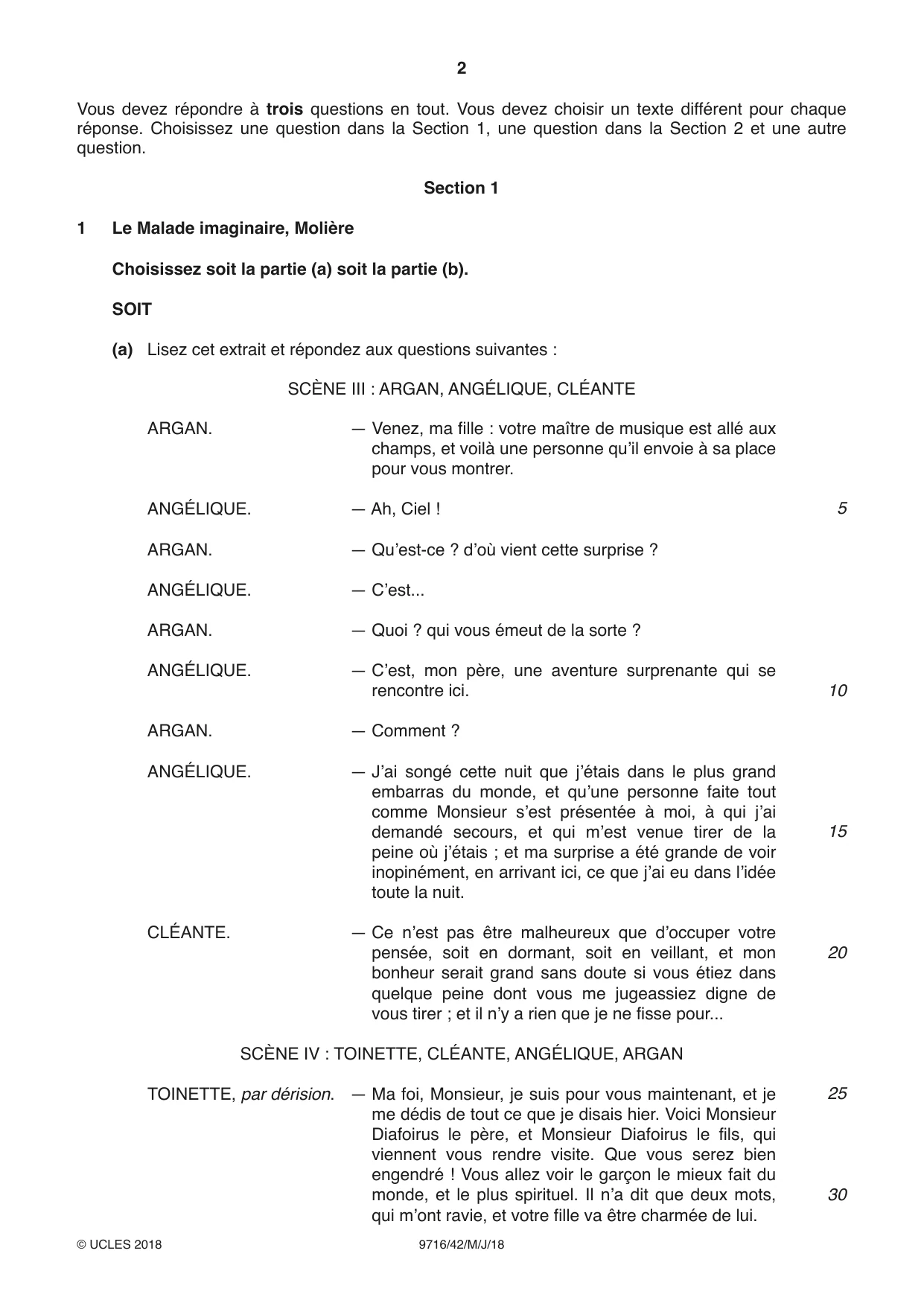 Cambridge A Level French (A Level only) 9716 2018 May/June Paper 4 · Variant 2 question paper, page 2 of 12