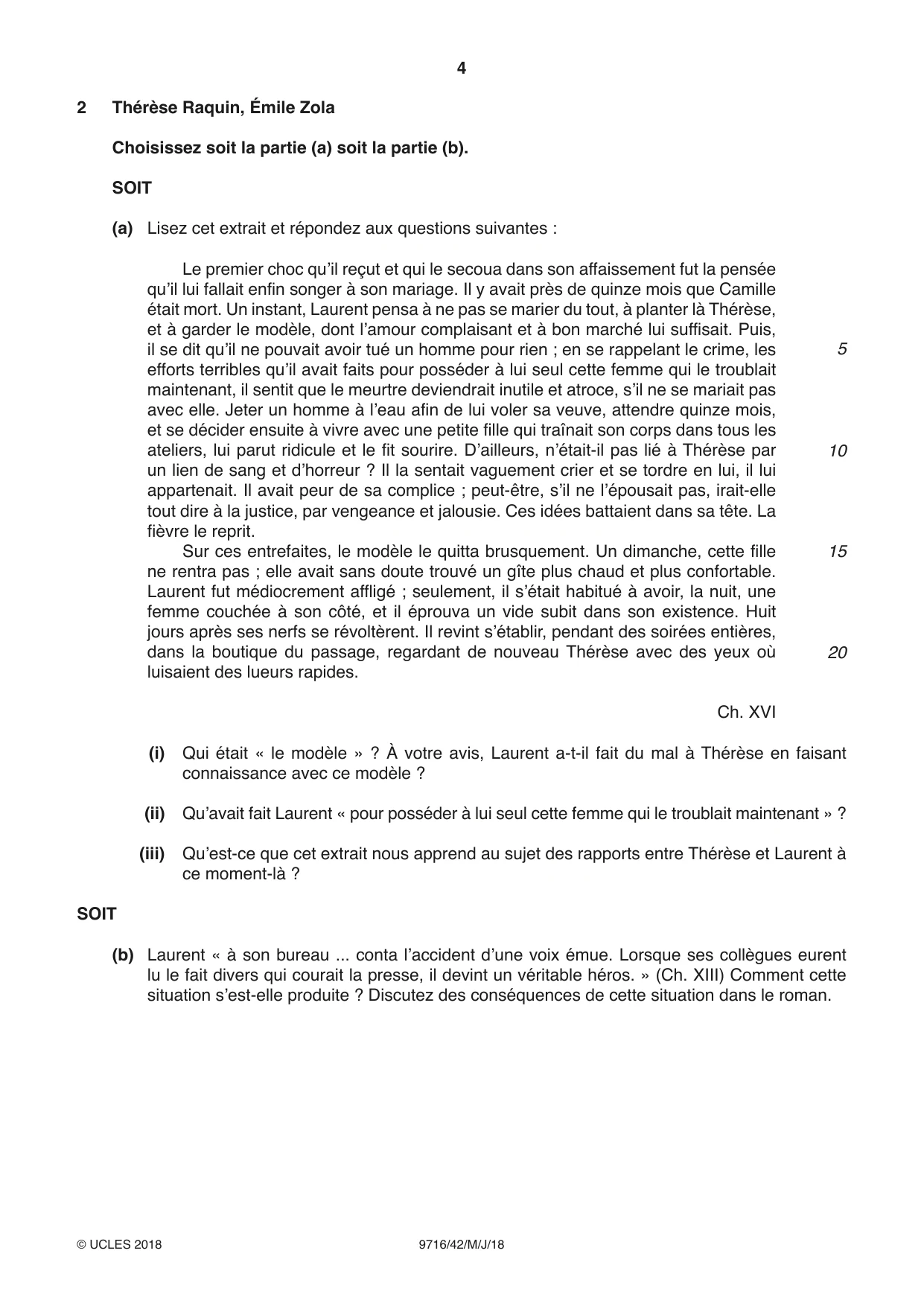 Cambridge A Level French (A Level only) 9716 2018 May/June Paper 4 · Variant 2 question paper, page 4 of 12