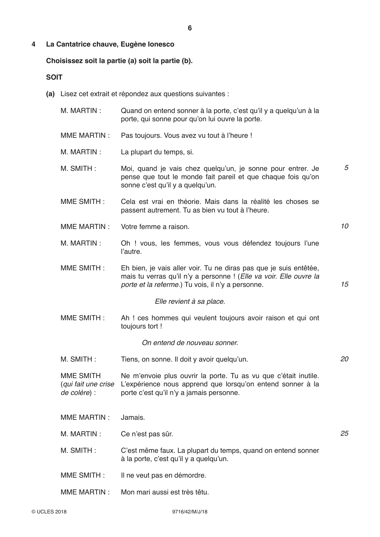 Cambridge A Level French (A Level only) 9716 2018 May/June Paper 4 · Variant 2 question paper, page 6 of 12