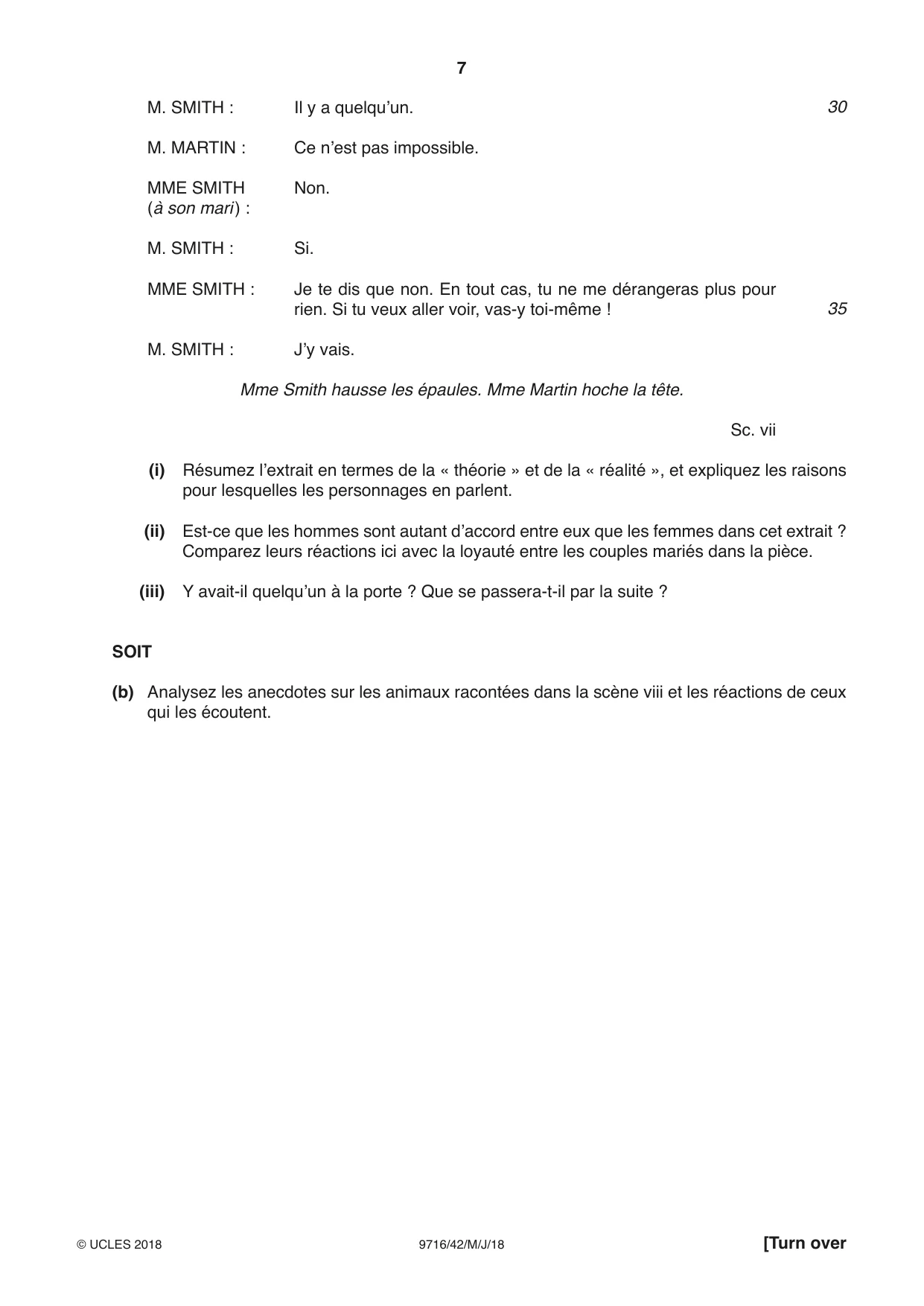 Cambridge A Level French (A Level only) 9716 2018 May/June Paper 4 · Variant 2 question paper, page 7 of 12