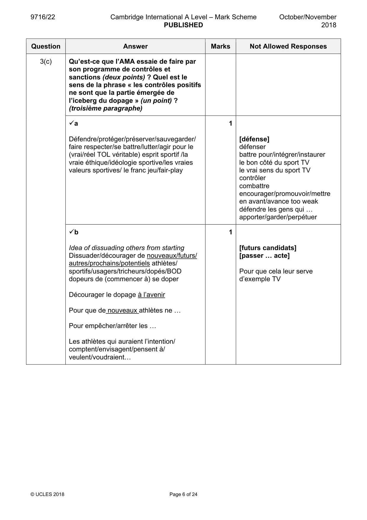 Mark scheme, page 6 of 24
