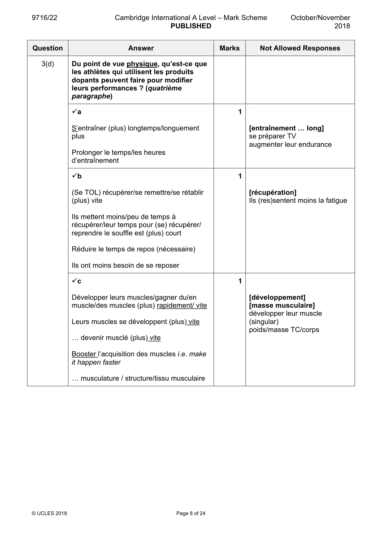 Mark scheme, page 8 of 24