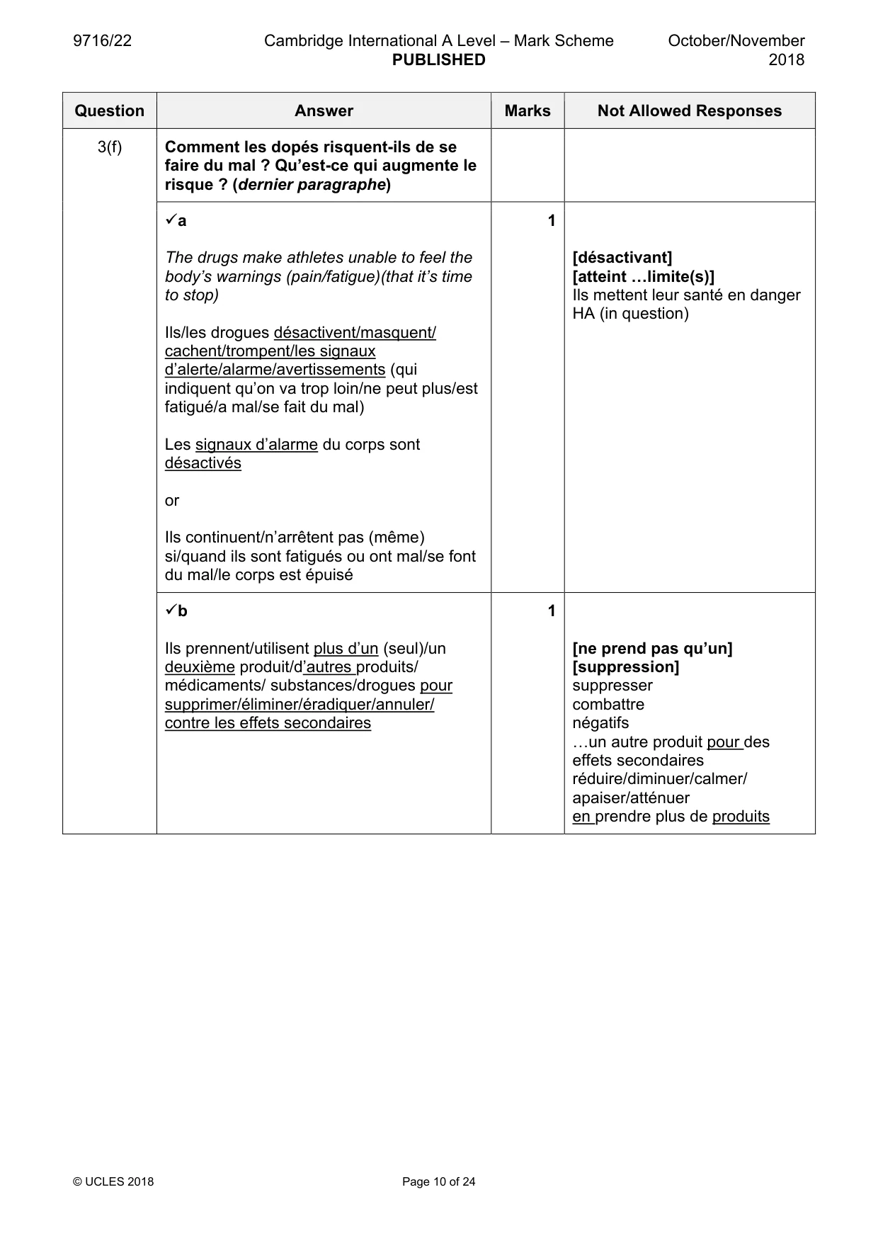 Mark scheme, page 10 of 24