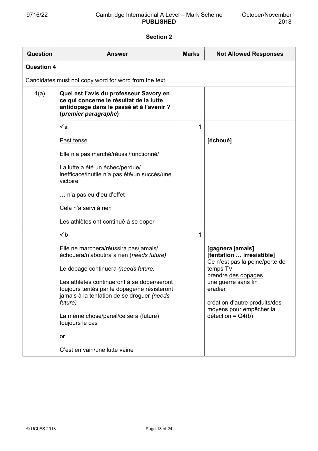 Mark scheme, page 13 of 24
