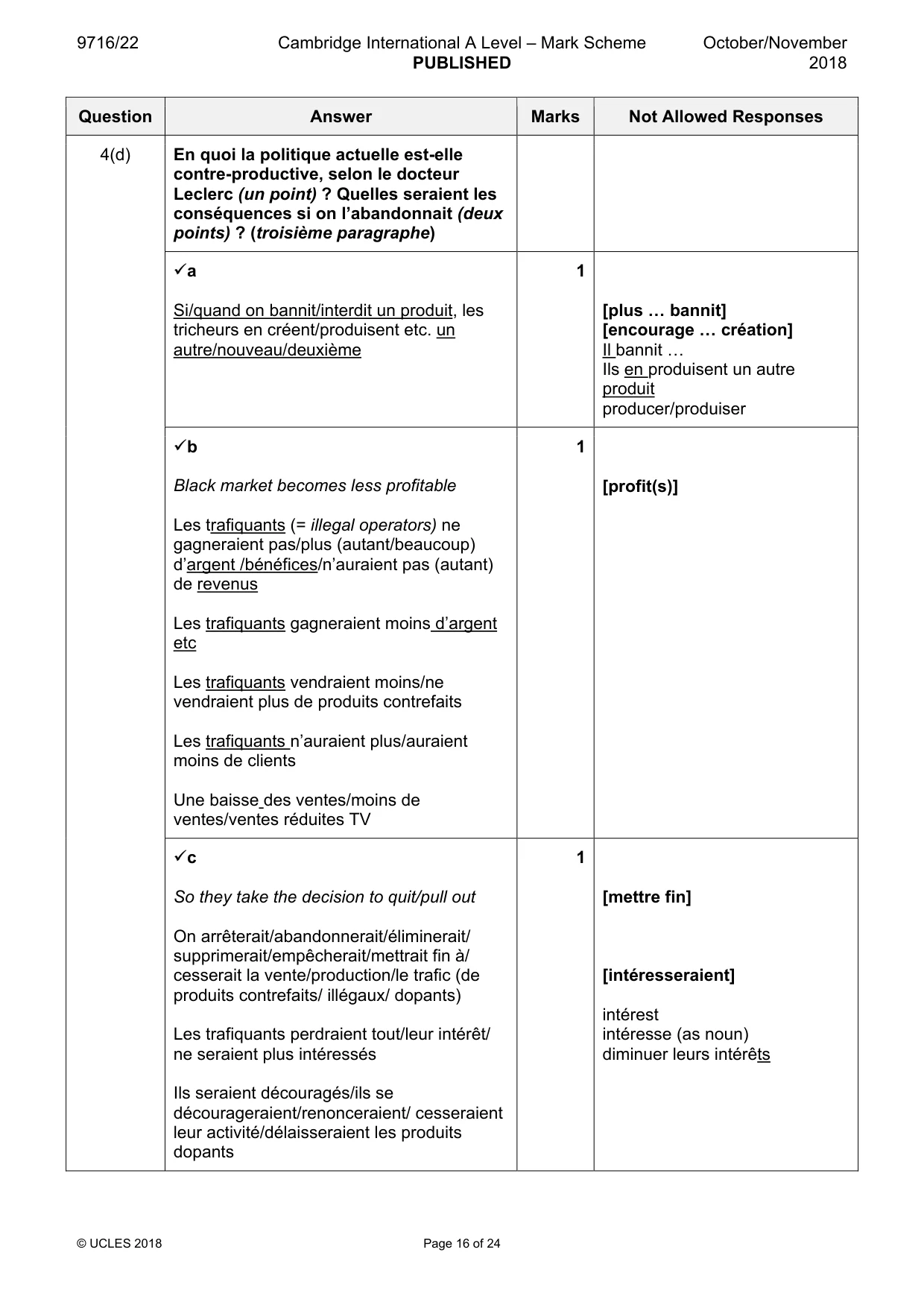 Mark scheme, page 16 of 24