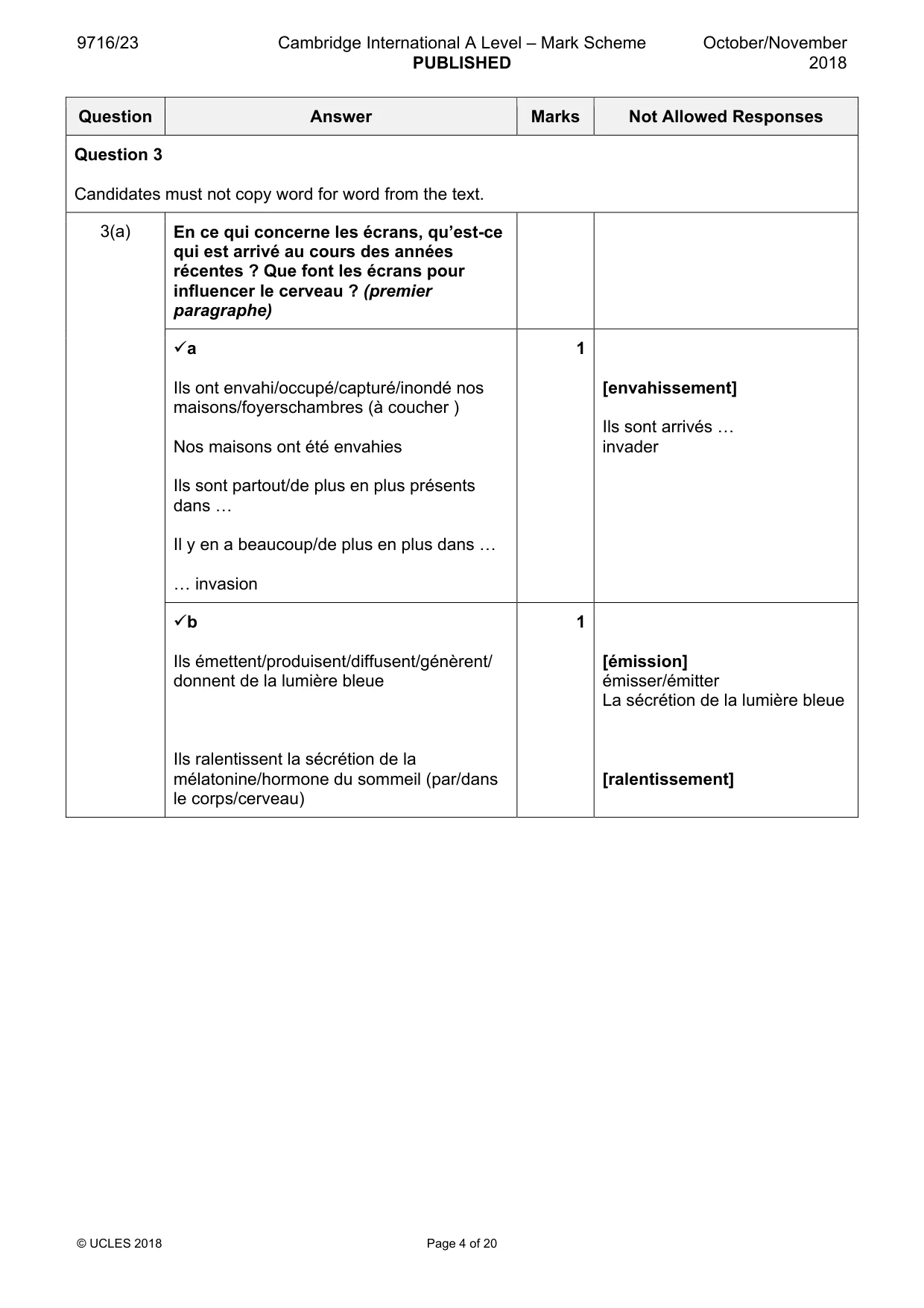 Mark scheme, page 4 of 20
