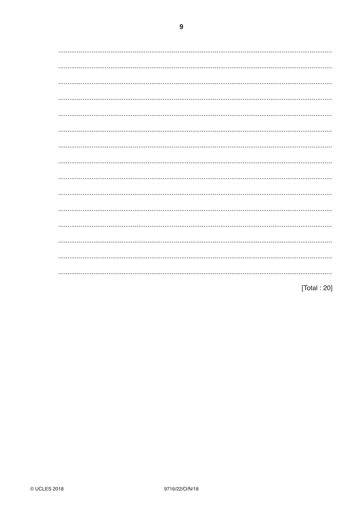 Cambridge A Level French (A Level only) 9716 2018 Oct/Nov Paper 2 · Variant 2 question paper, page 9 of 12