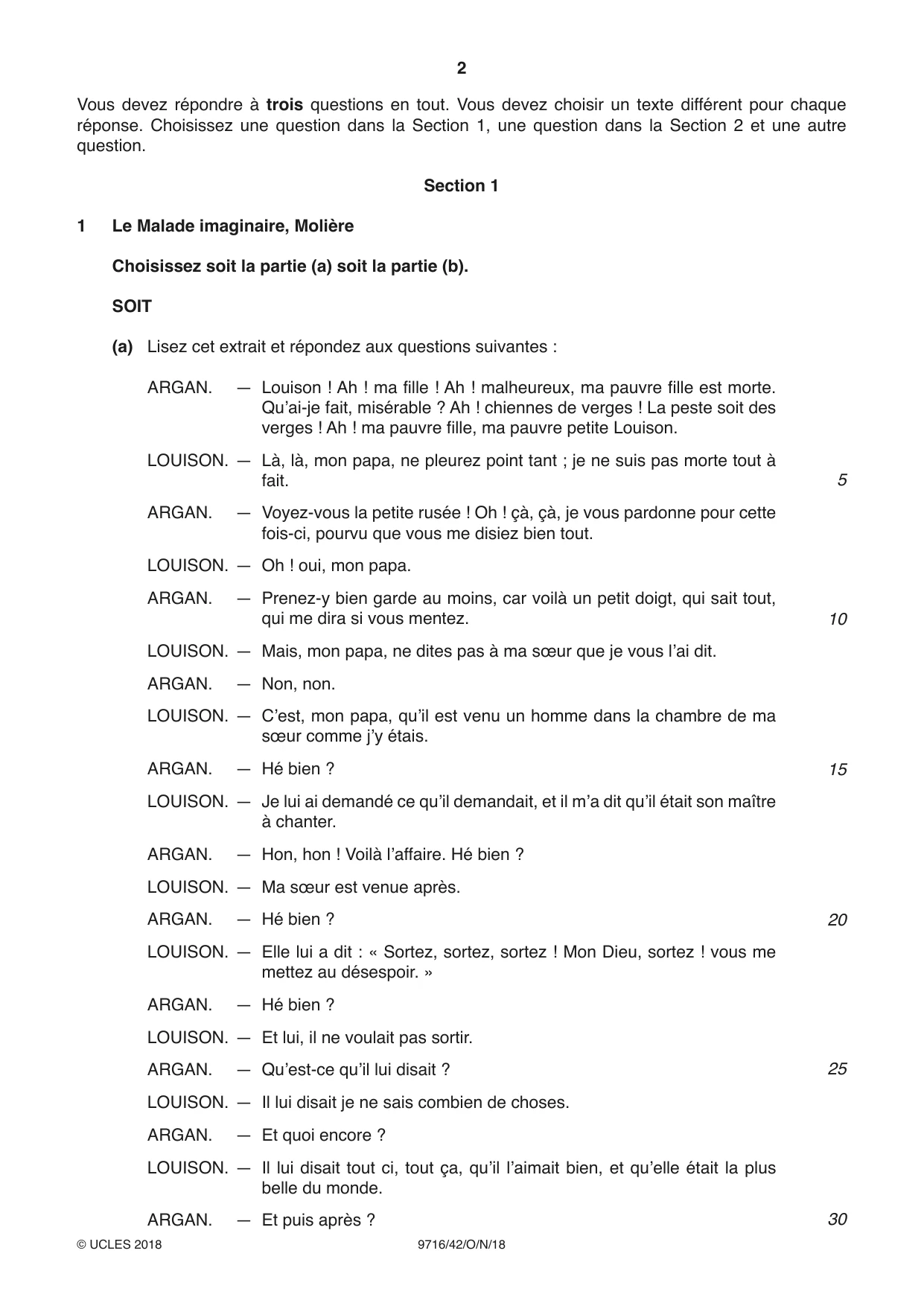 Cambridge A Level French (A Level only) 9716 2018 Oct/Nov Paper 4 · Variant 2 question paper, page 2 of 12