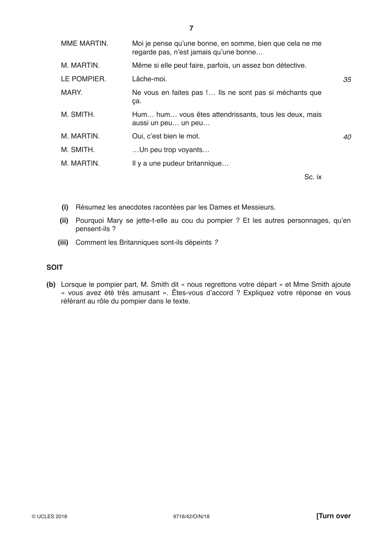 Cambridge A Level French (A Level only) 9716 2018 Oct/Nov Paper 4 · Variant 2 question paper, page 7 of 12