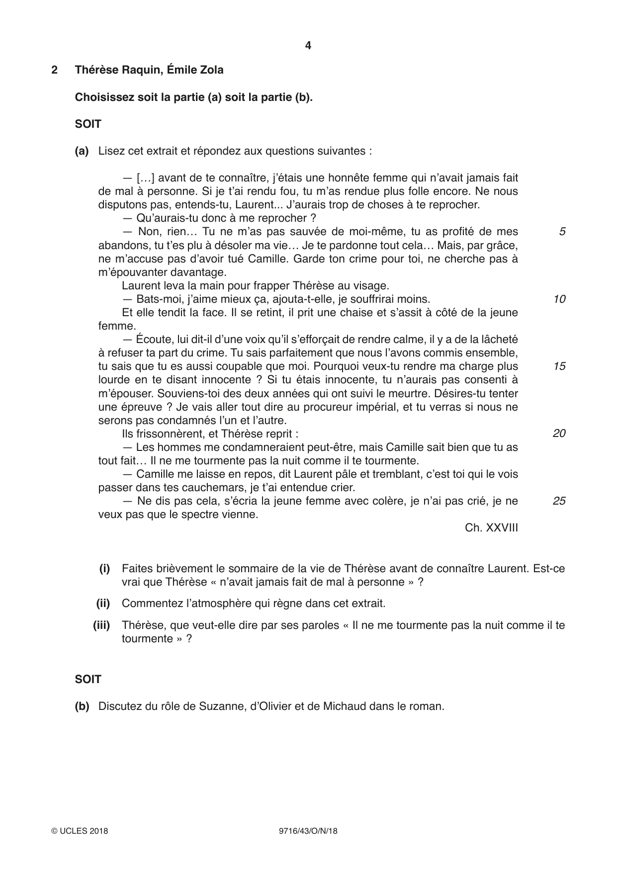 Cambridge A Level French (A Level only) 9716 2018 Oct/Nov Paper 4 · Variant 3 question paper, page 4 of 12