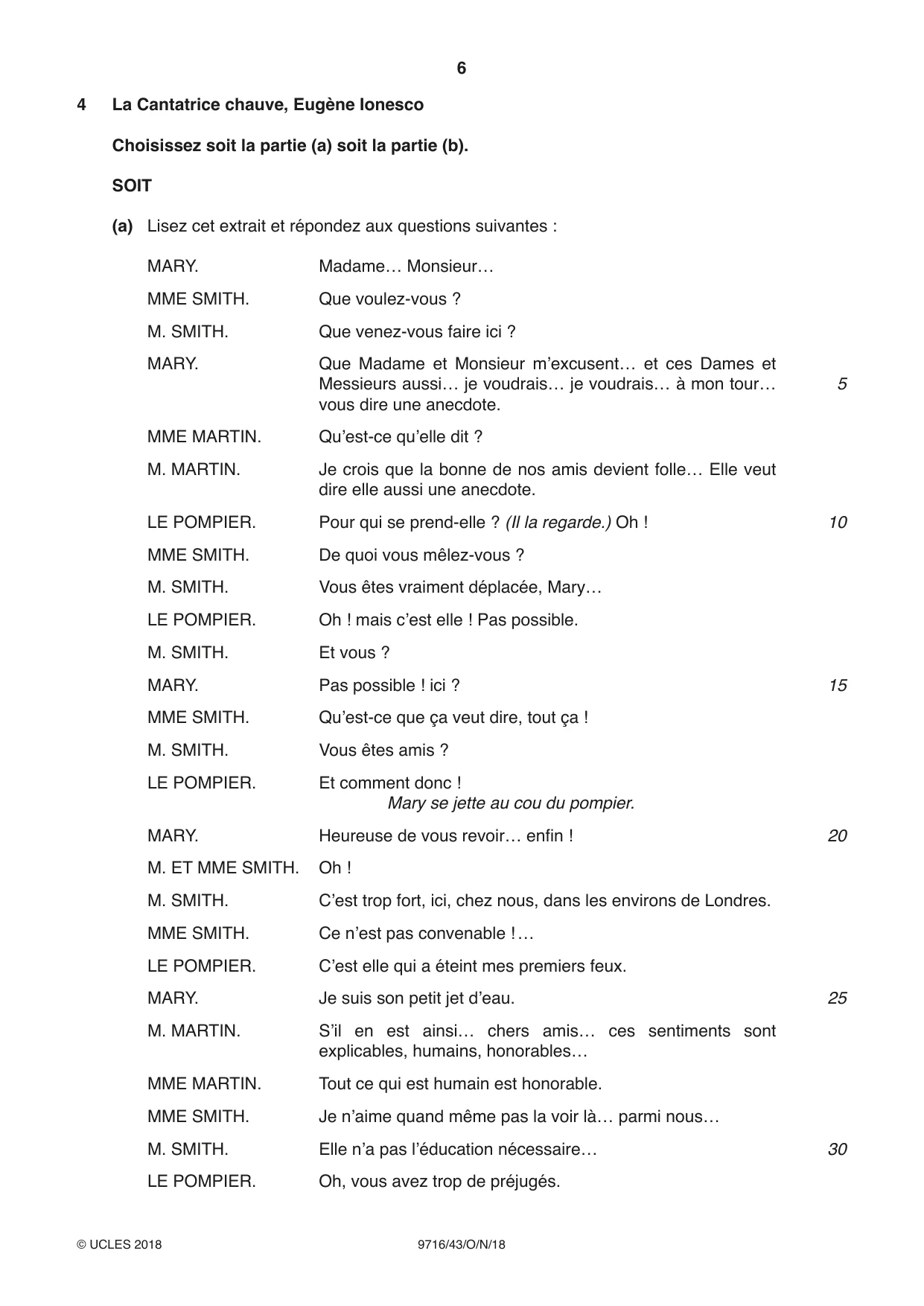 Cambridge A Level French (A Level only) 9716 2018 Oct/Nov Paper 4 · Variant 3 question paper, page 6 of 12