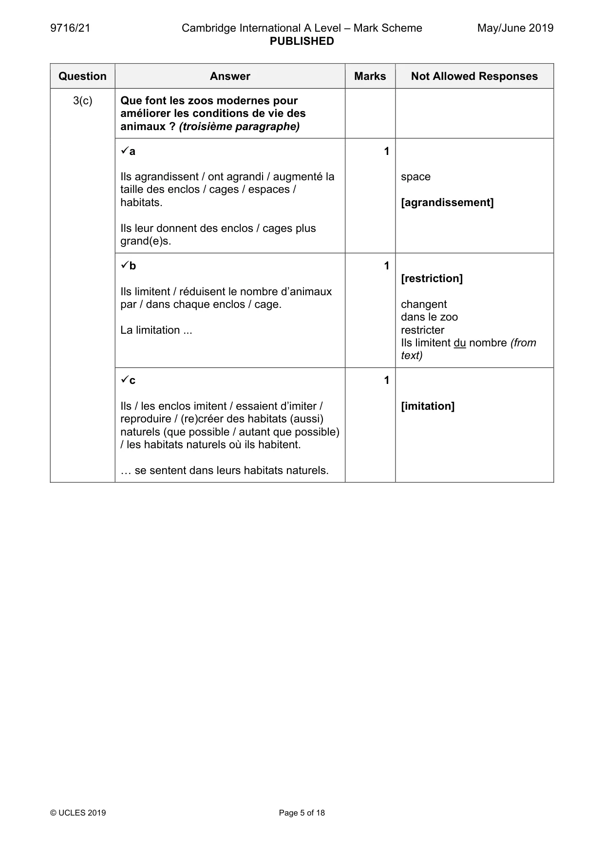 Mark scheme, page 5 of 18