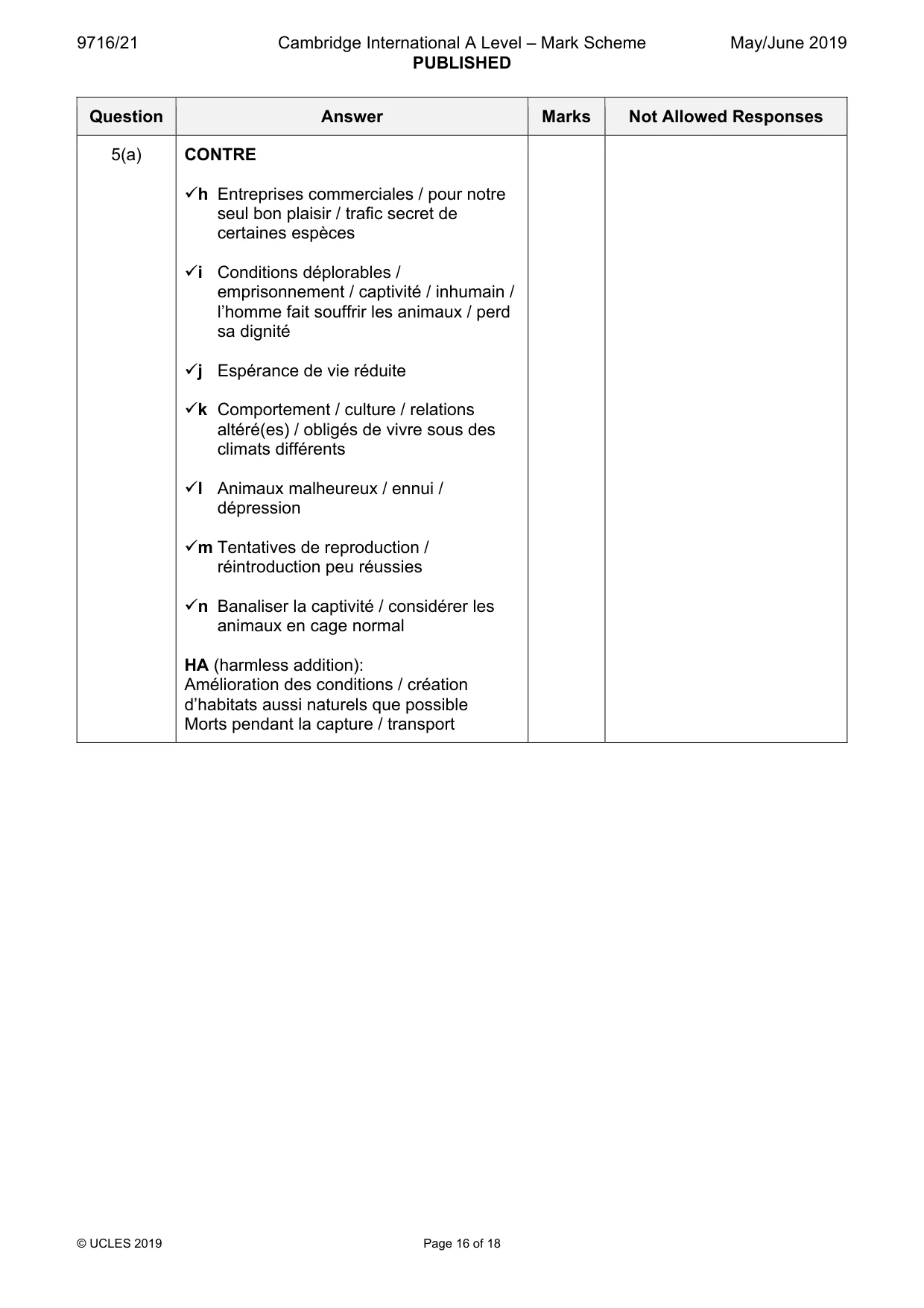 Mark scheme, page 16 of 18