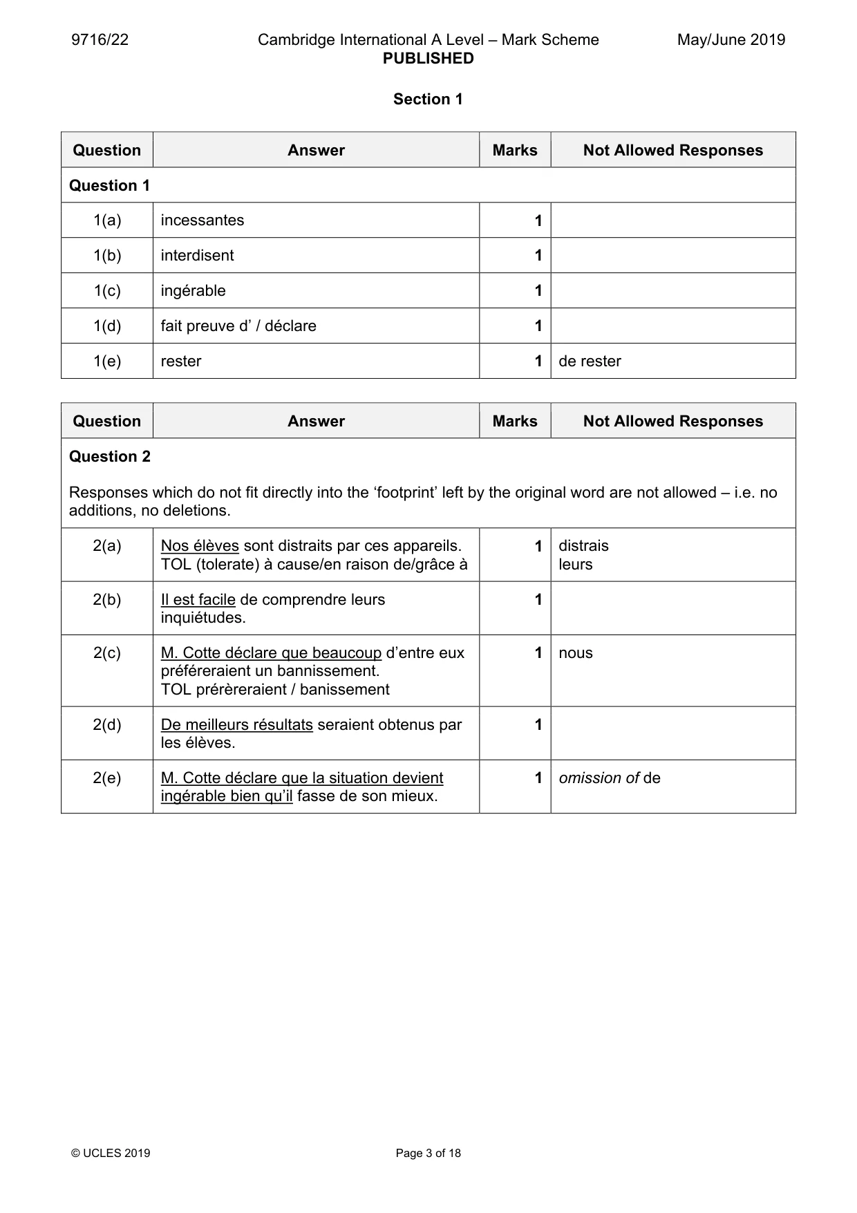 Mark scheme, page 3 of 18