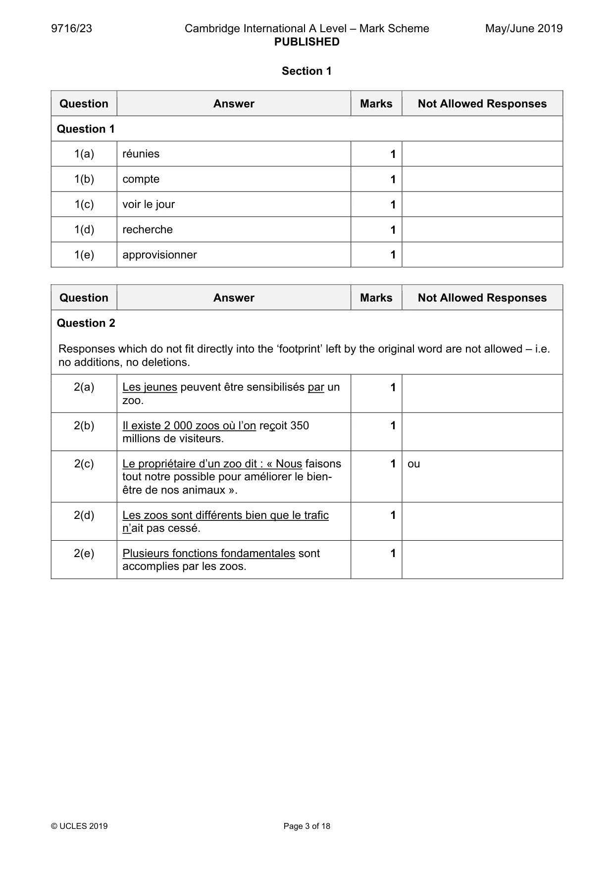 Mark scheme, page 3 of 18