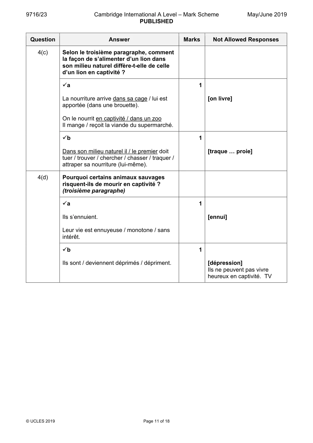 Mark scheme, page 11 of 18