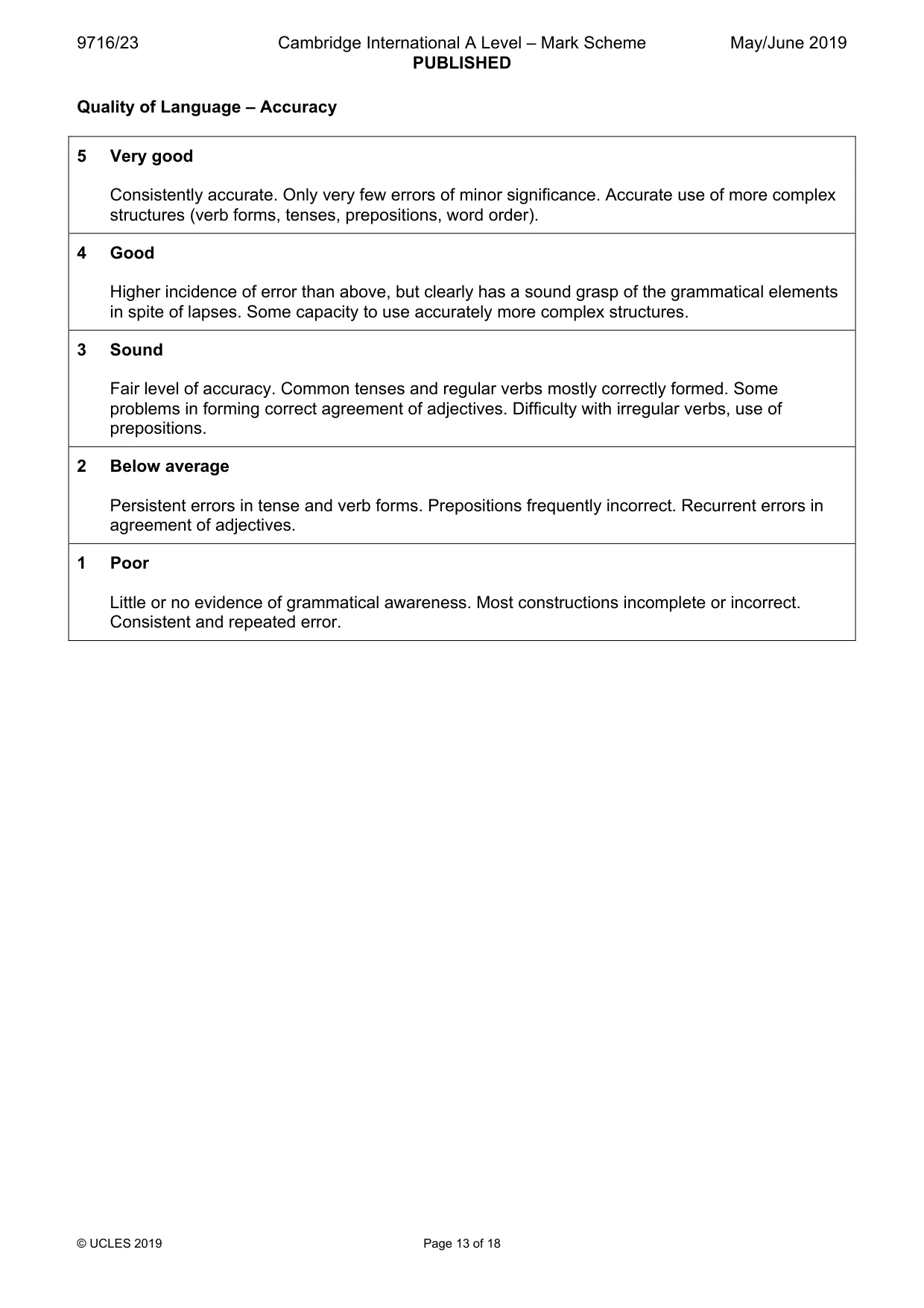 Mark scheme, page 13 of 18