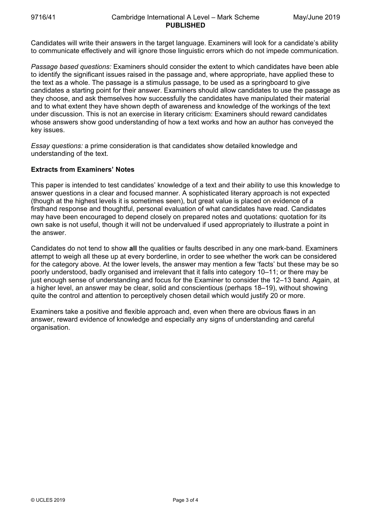 Mark scheme, page 3 of 4