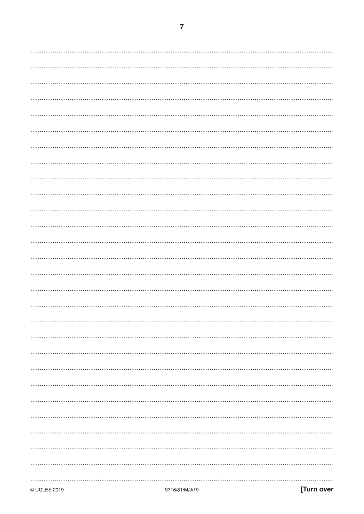 Cambridge A Level French (A Level only) 9716 2019 May/June Paper 3 · Variant 1 question paper, page 7 of 8