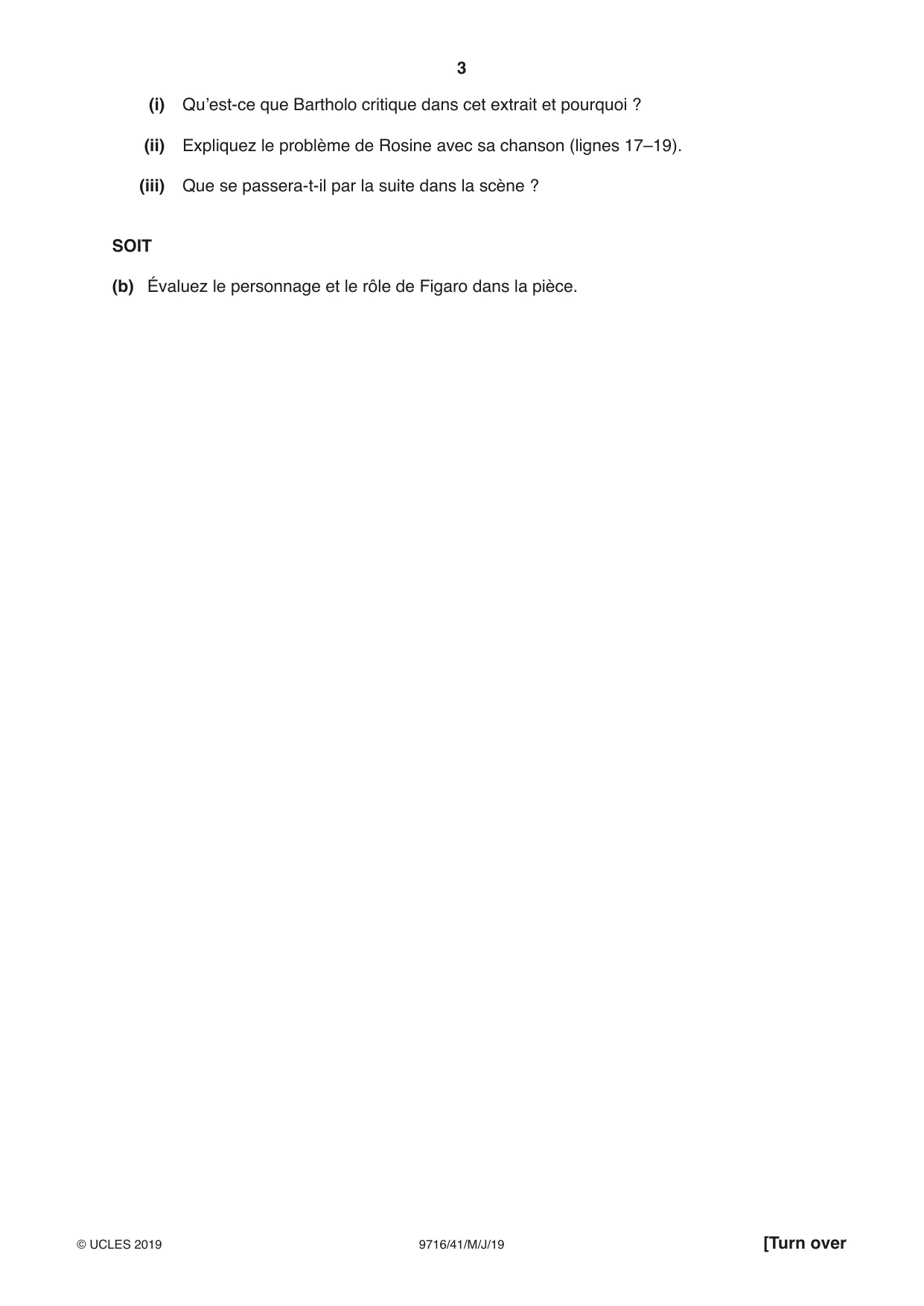 Cambridge A Level French (A Level only) 9716 2019 May/June Paper 4 · Variant 1 question paper, page 3 of 8