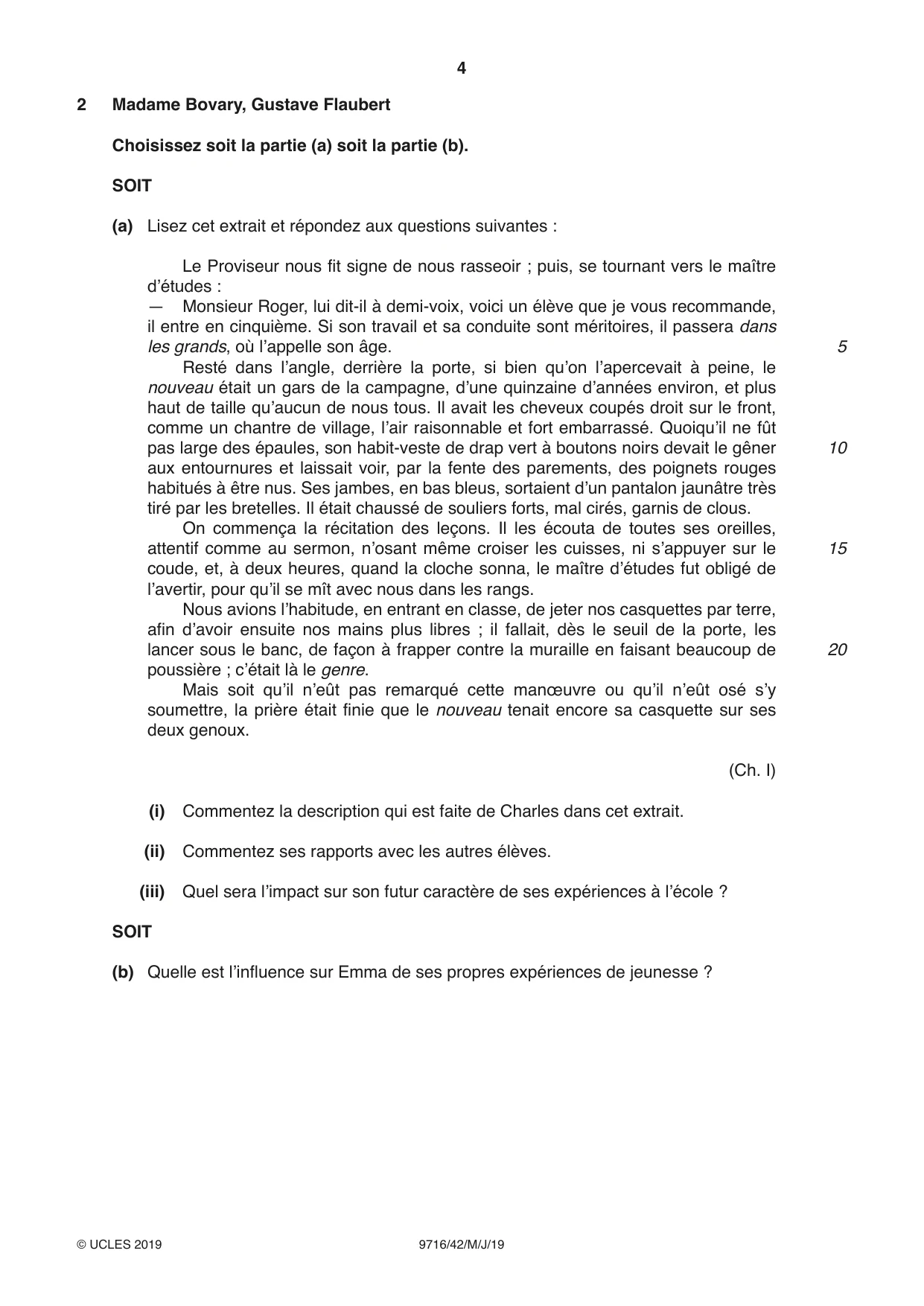 Cambridge A Level French (A Level only) 9716 2019 May/June Paper 4 · Variant 2 question paper, page 4 of 8