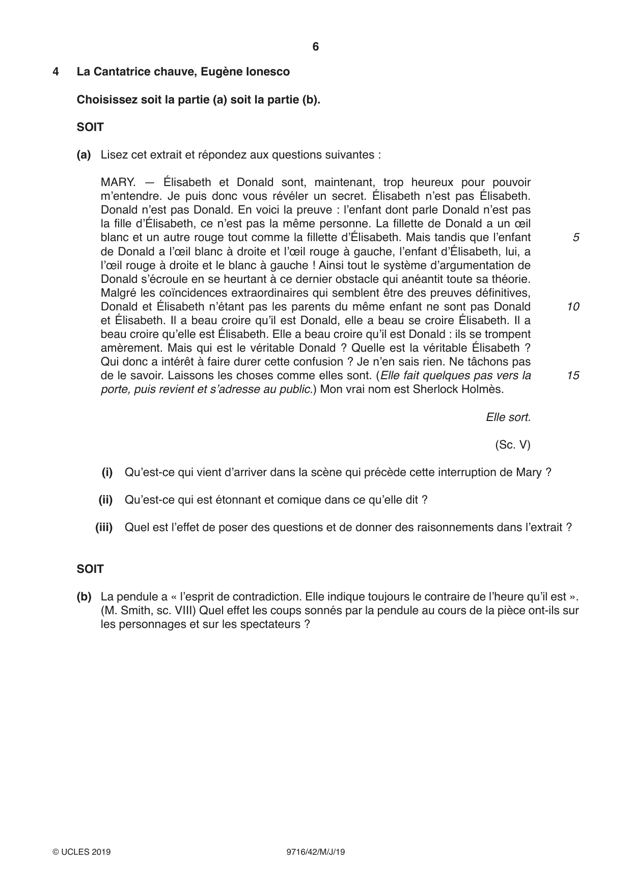 Cambridge A Level French (A Level only) 9716 2019 May/June Paper 4 · Variant 2 question paper, page 6 of 8