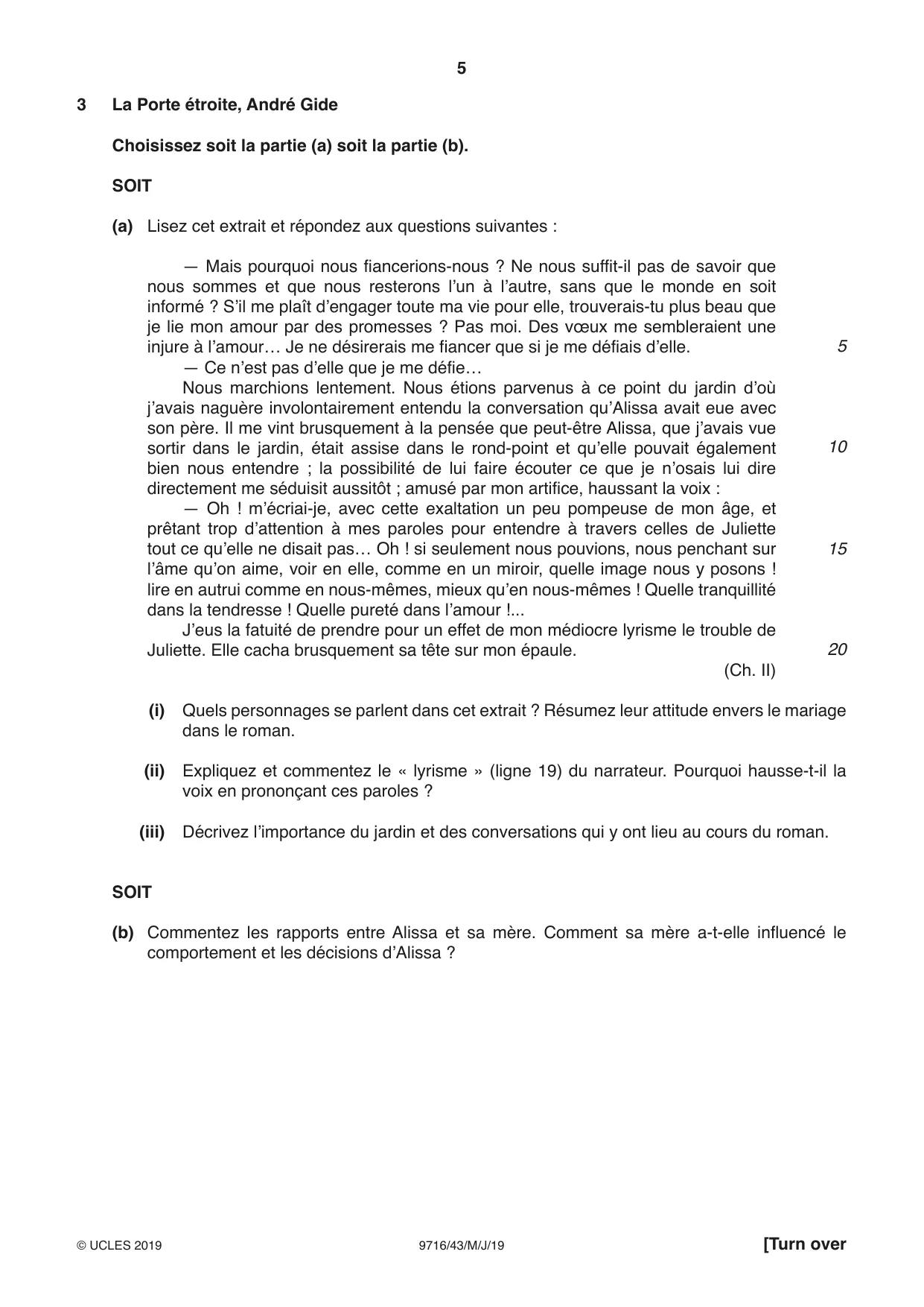 Cambridge A Level French (A Level only) 9716 2019 May/June Paper 4 · Variant 3 question paper, page 5 of 8