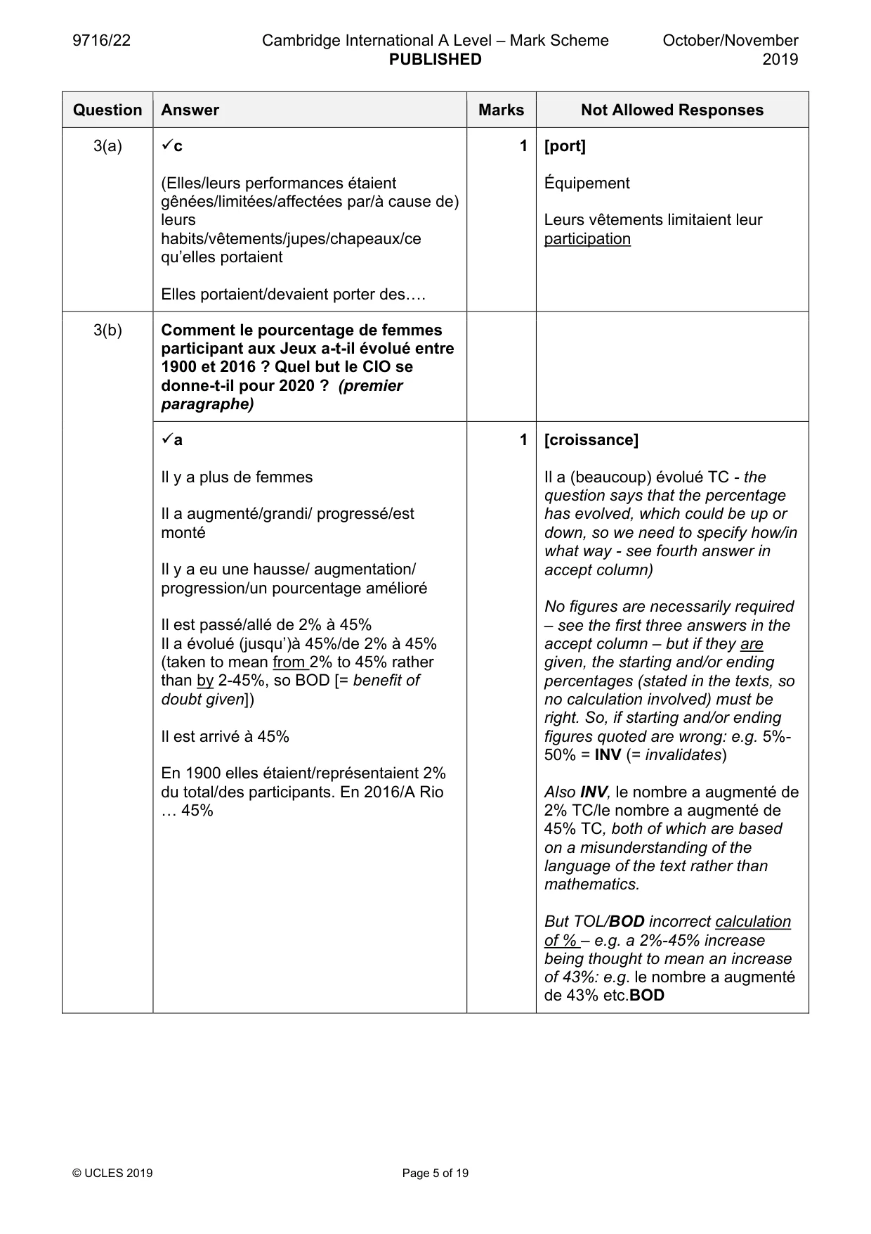 Mark scheme, page 5 of 19