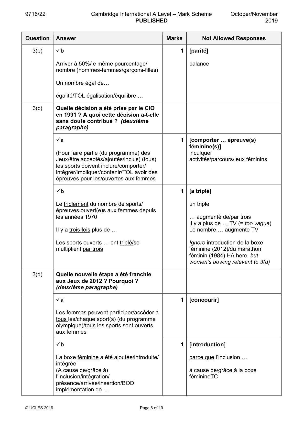 Mark scheme, page 6 of 19