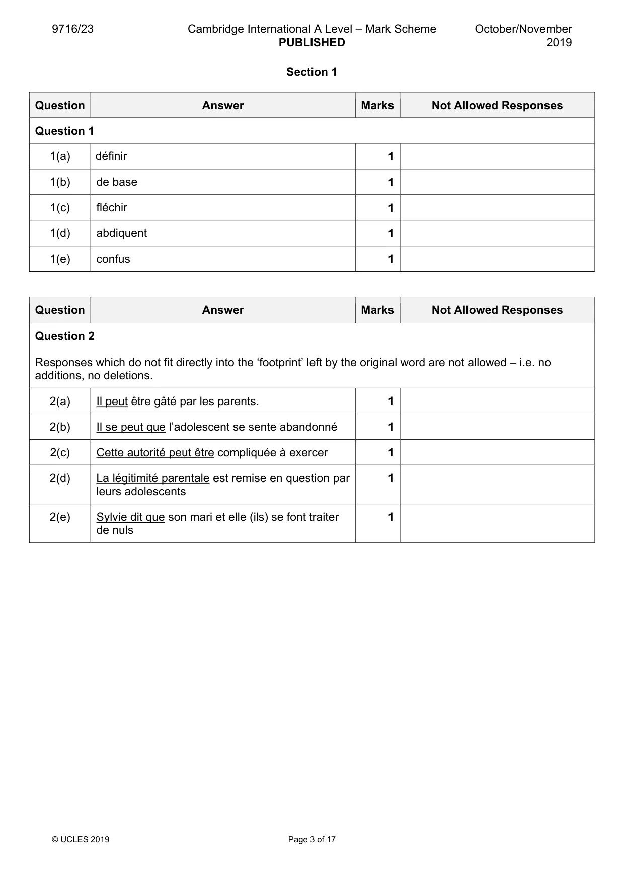Mark scheme, page 3 of 17
