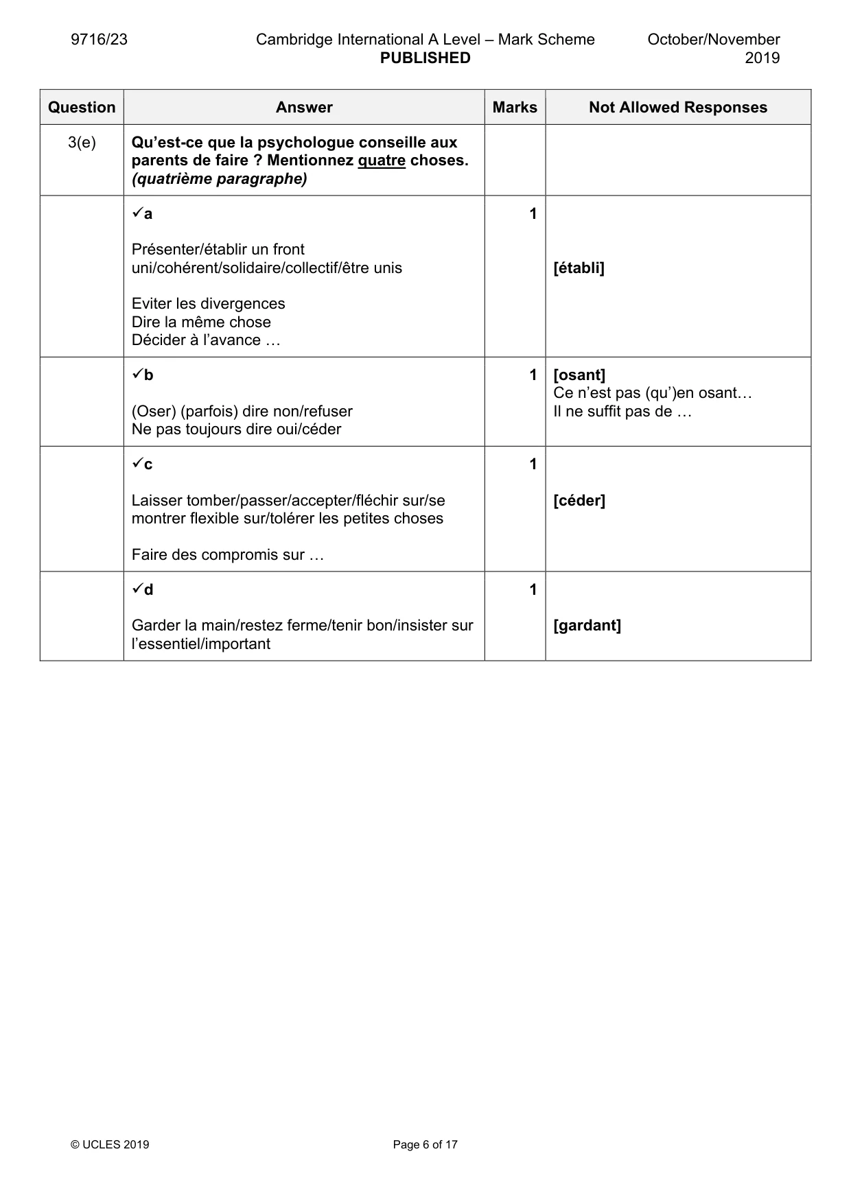 Mark scheme, page 6 of 17