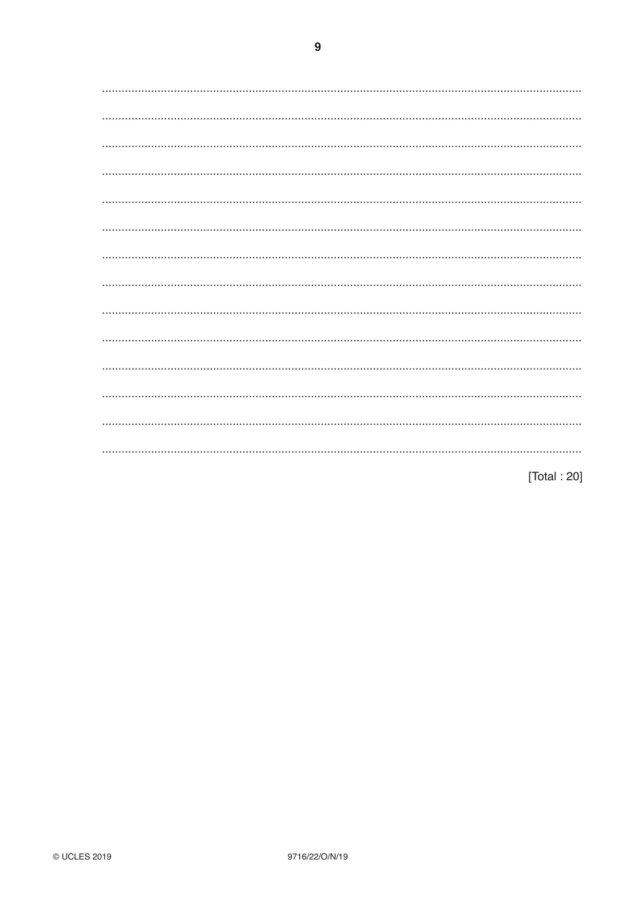 Cambridge A Level French (A Level only) 9716 2019 Oct/Nov Paper 2 · Variant 2 question paper, page 9 of 12
