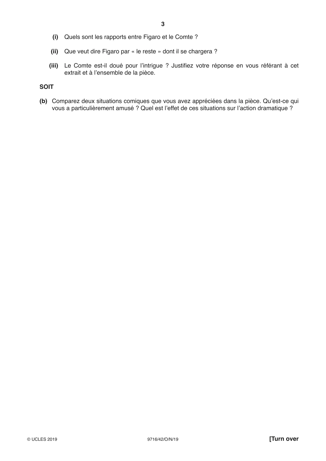 Cambridge A Level French (A Level only) 9716 2019 Oct/Nov Paper 4 · Variant 2 question paper, page 3 of 8