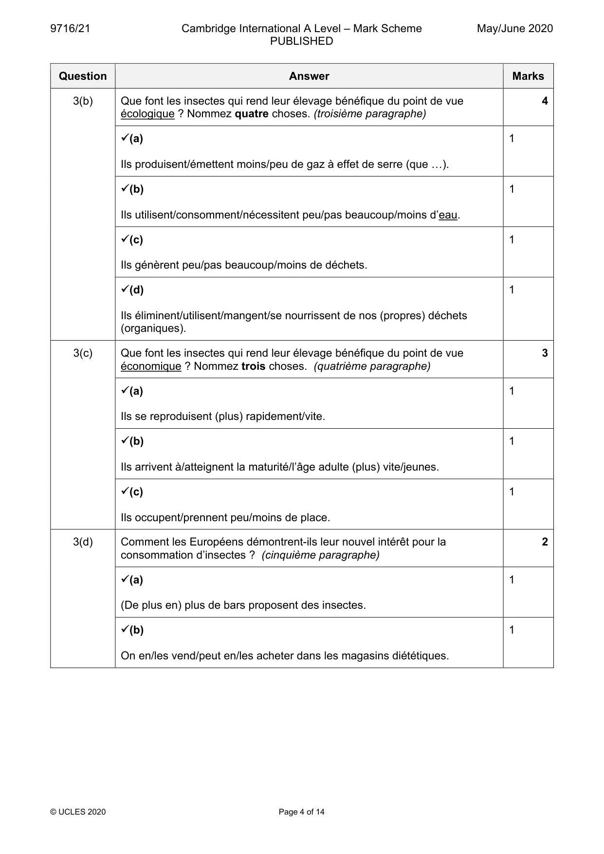 Mark scheme, page 4 of 14
