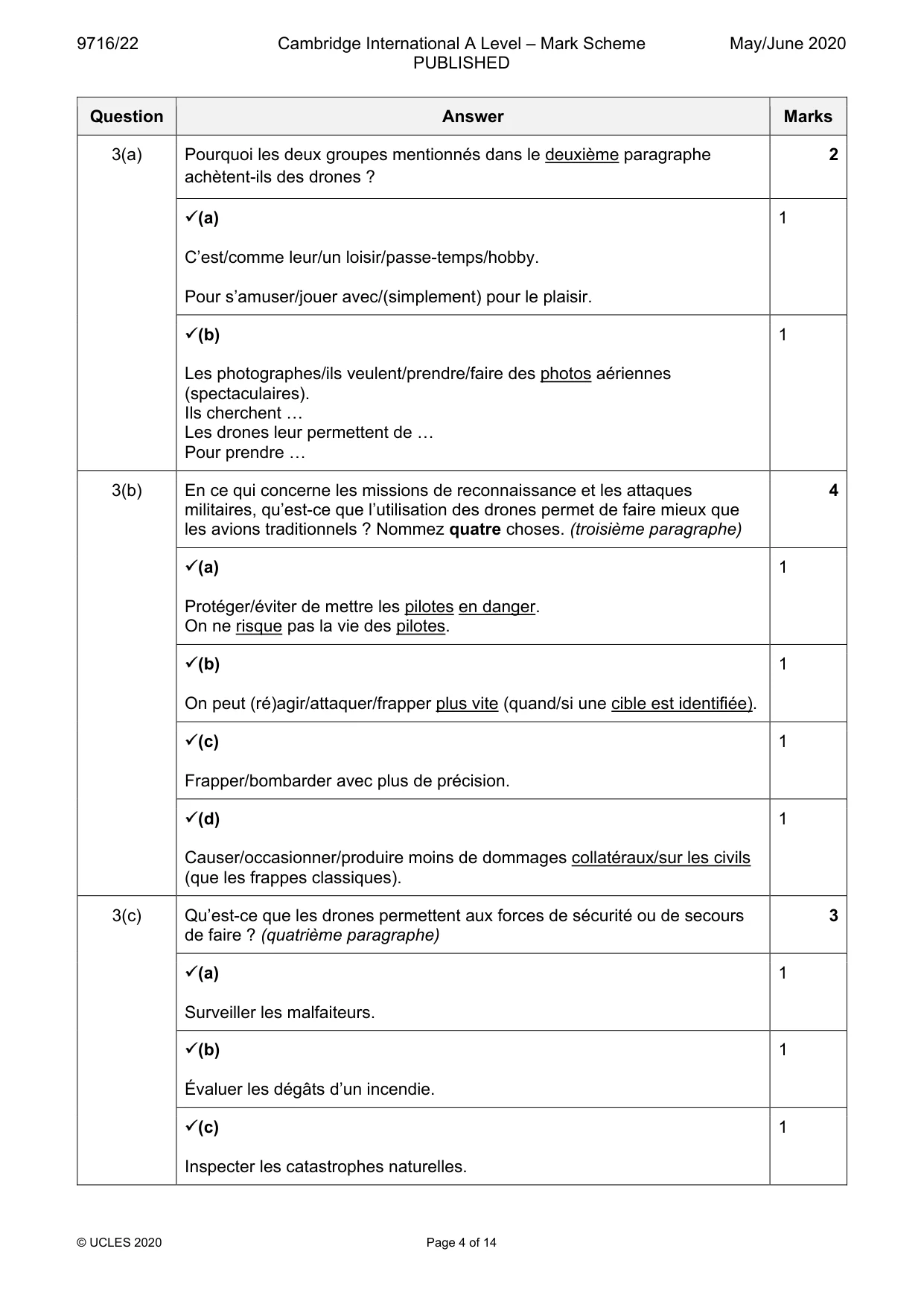 Mark scheme, page 4 of 14