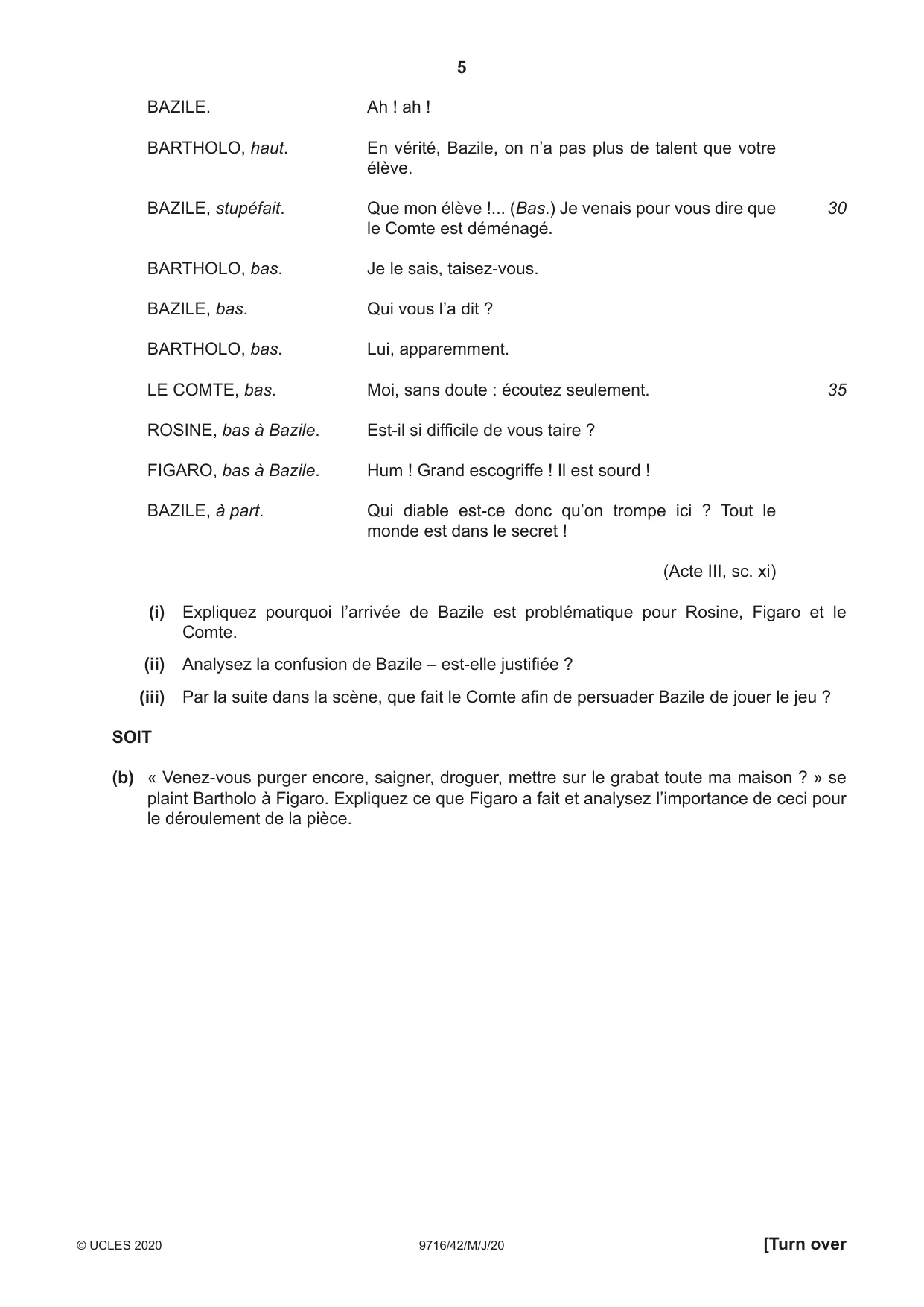Cambridge A Level French (A Level only) 9716 2020 May/June Paper 4 · Variant 2 question paper, page 5 of 12
