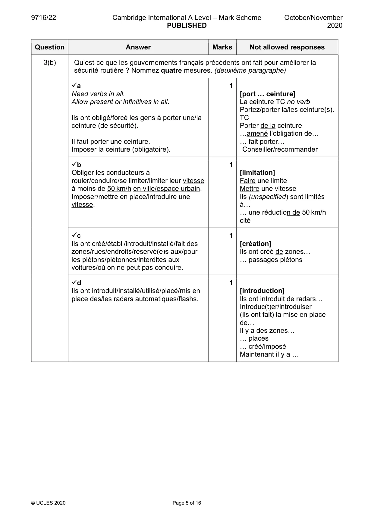 Mark scheme, page 5 of 16
