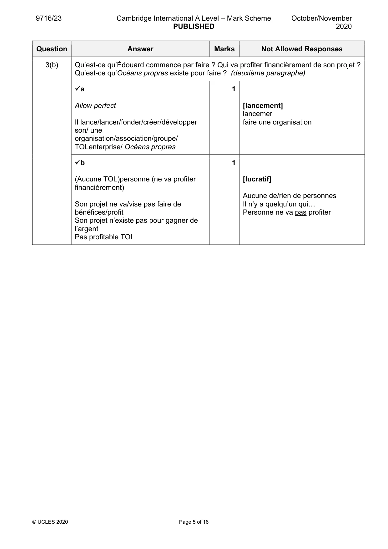 Mark scheme, page 5 of 16